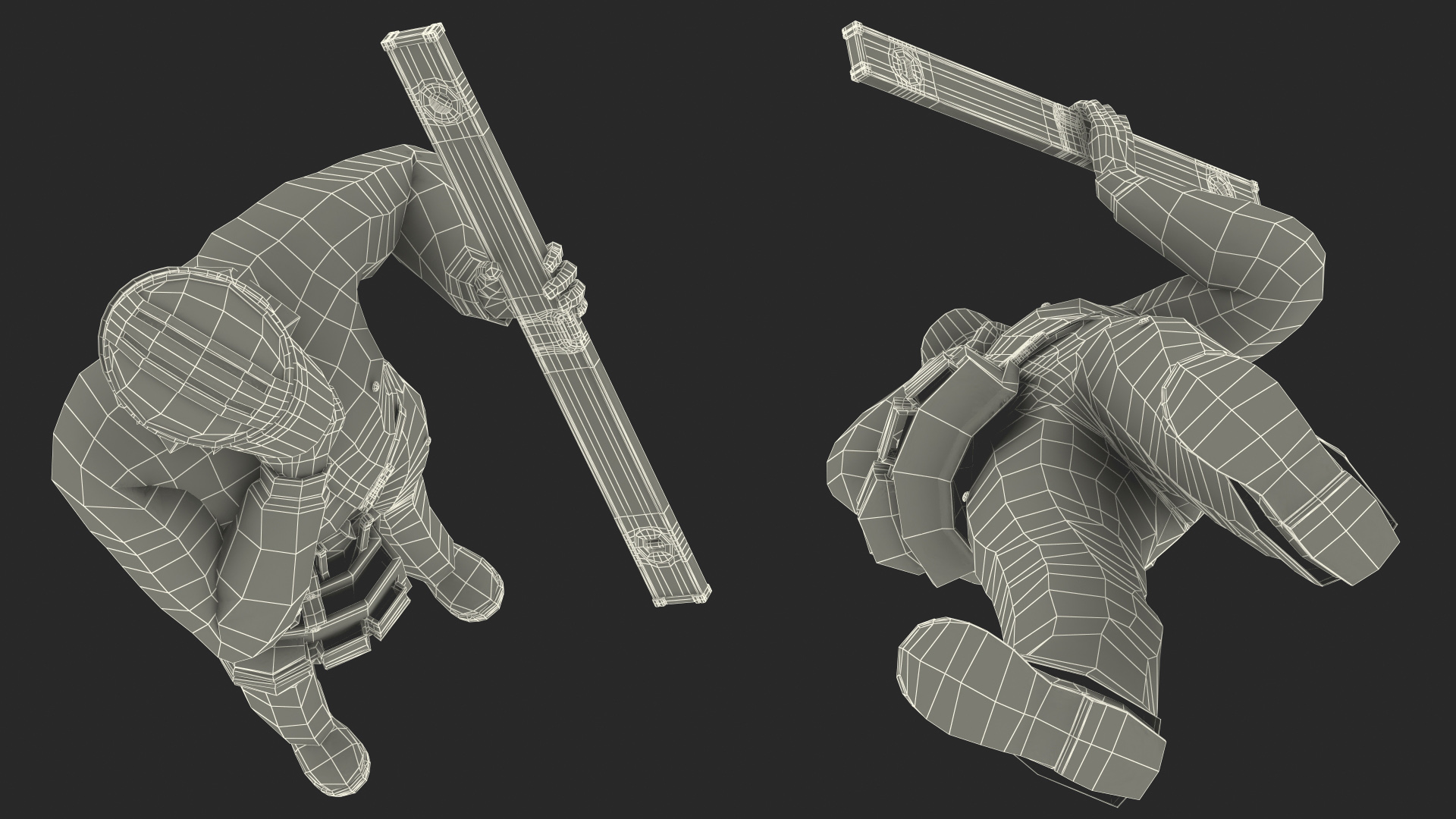 3D model Dark Skinned Black Builder Standing Pose