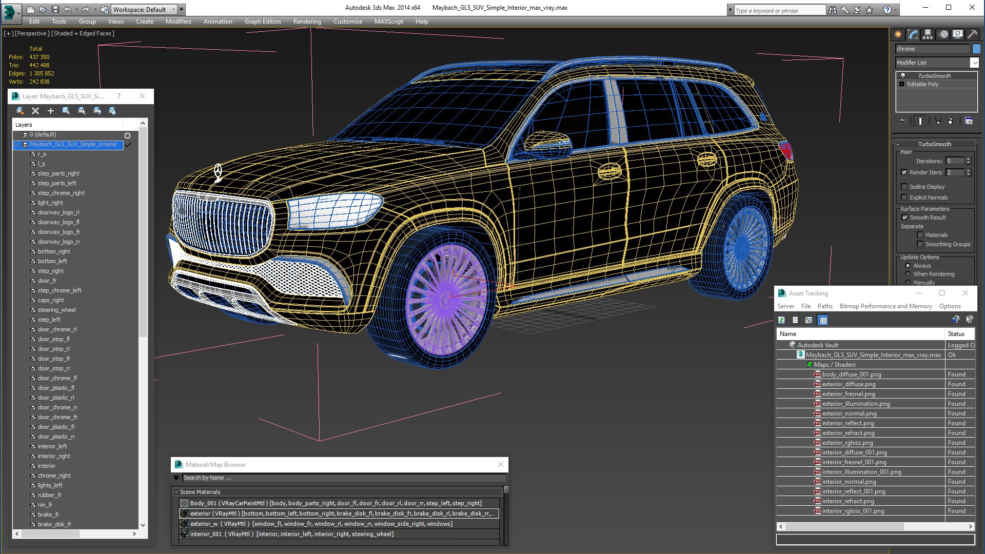 3D Maybach GLS SUV Simple Interior