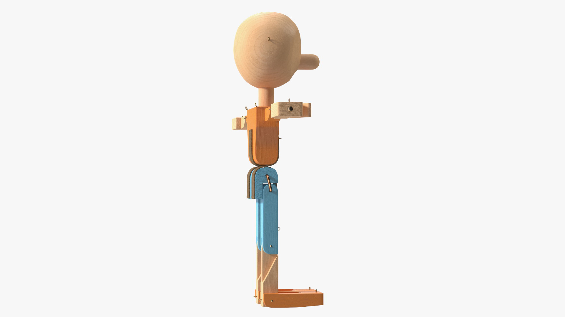 3D model Colored Wooden Character Rigged for Modo