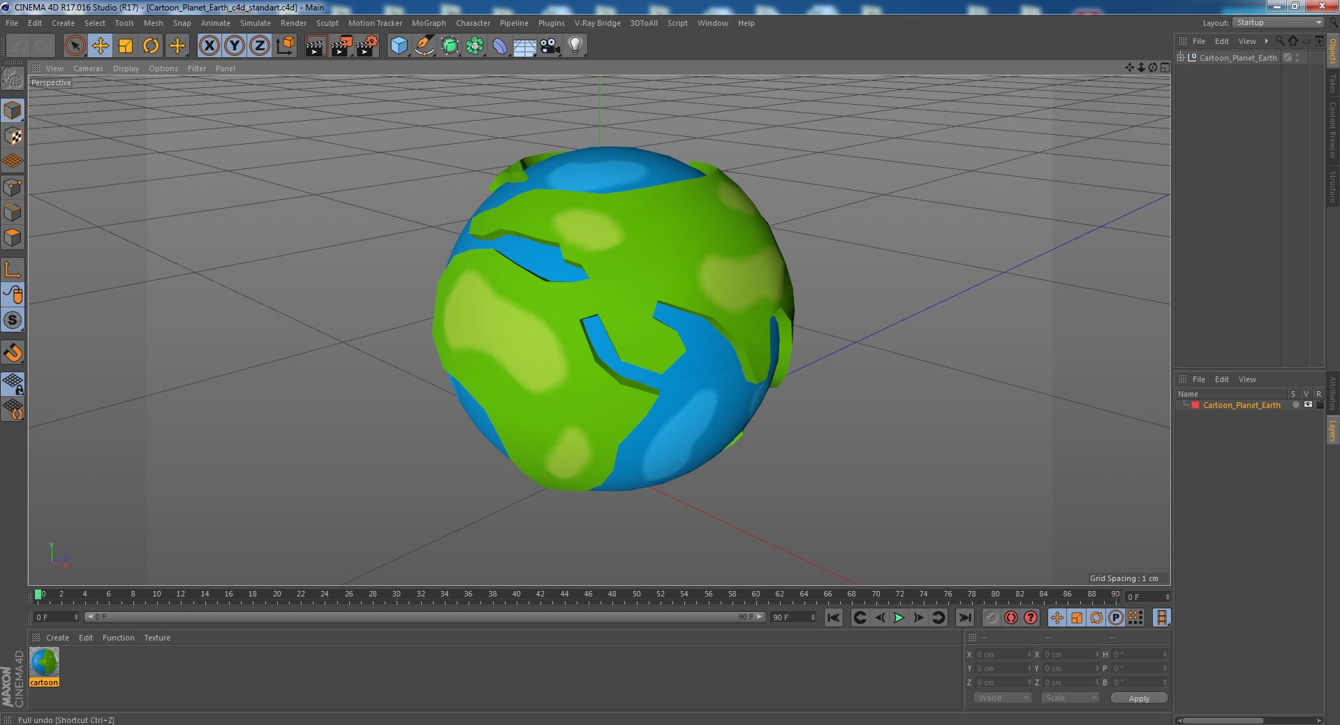 3D model Cartoon Planet Earth