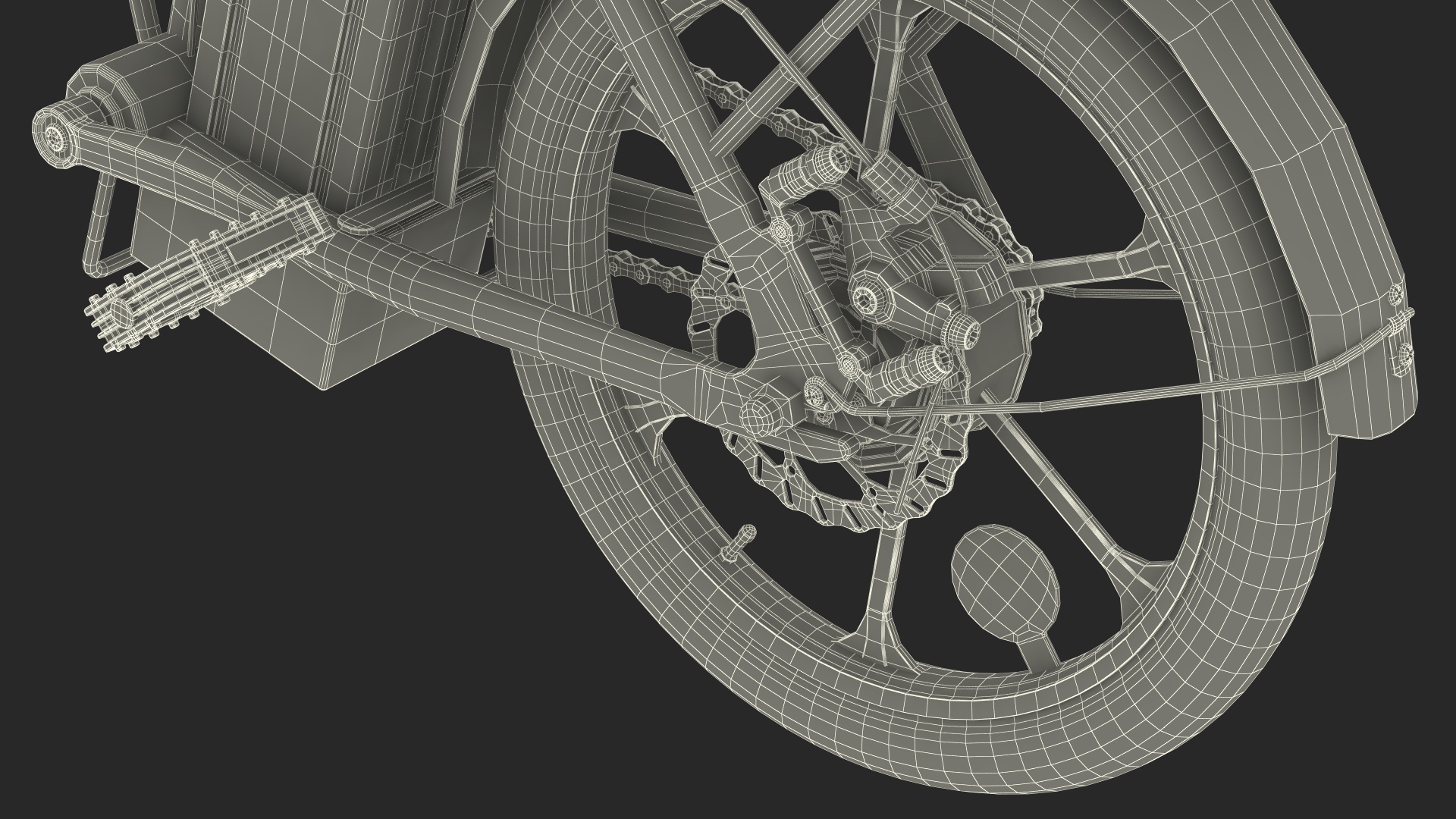 3D Foldable E-Bicycle Red Rigged for Maya model