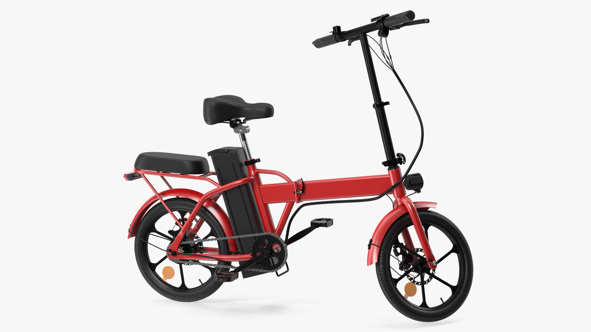3D Foldable E-Bicycle Red Rigged for Maya model