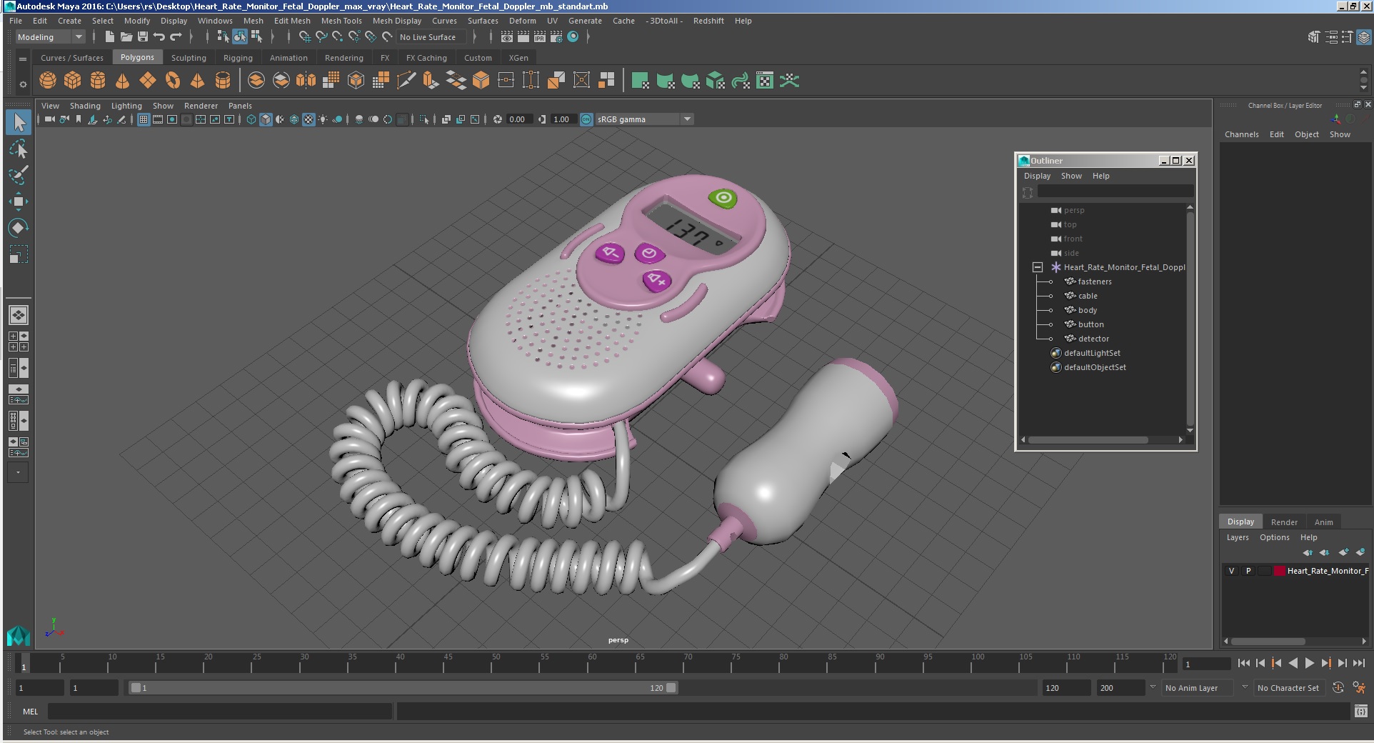 Heart Rate Monitor Fetal Doppler 3D