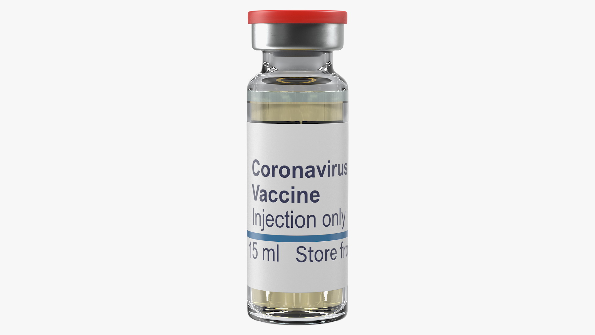 COVID 19 Vaccine Vial 15ml Red Cap 3D model