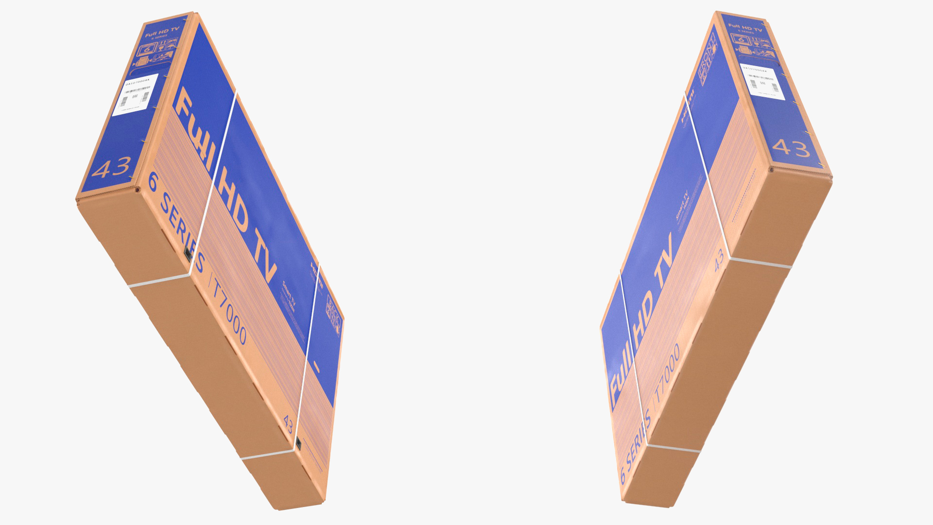 43 Inch Cardboard Television Box 3D