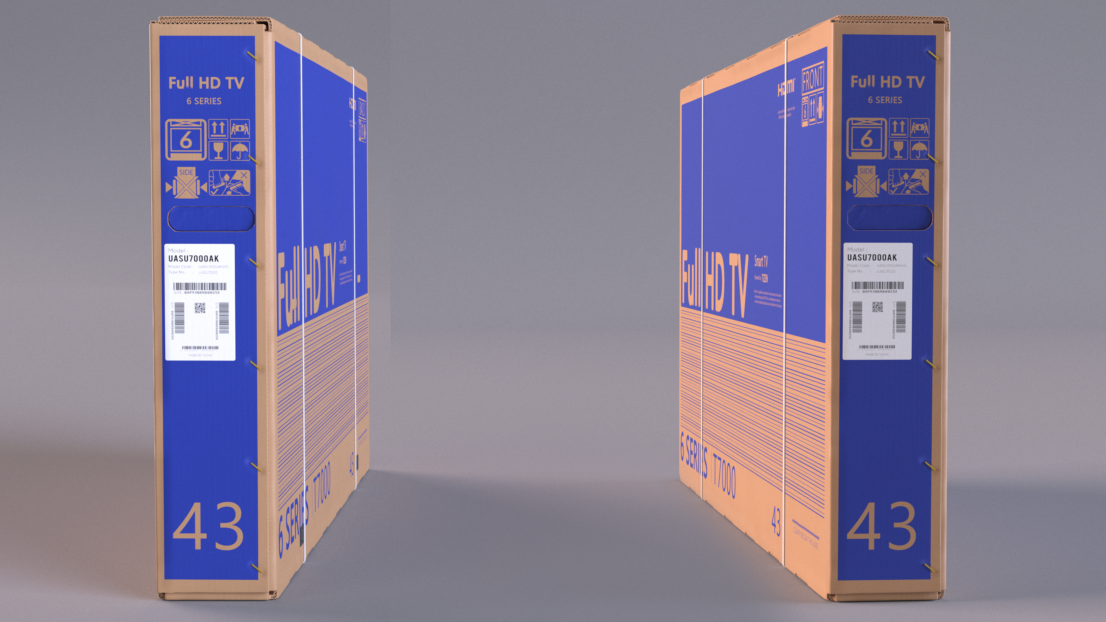 43 Inch Cardboard Television Box 3D