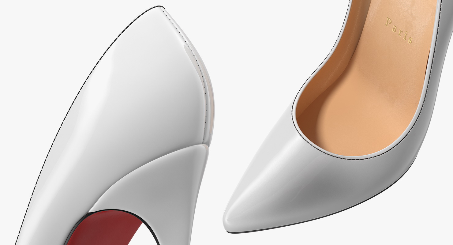 3D White Pumps