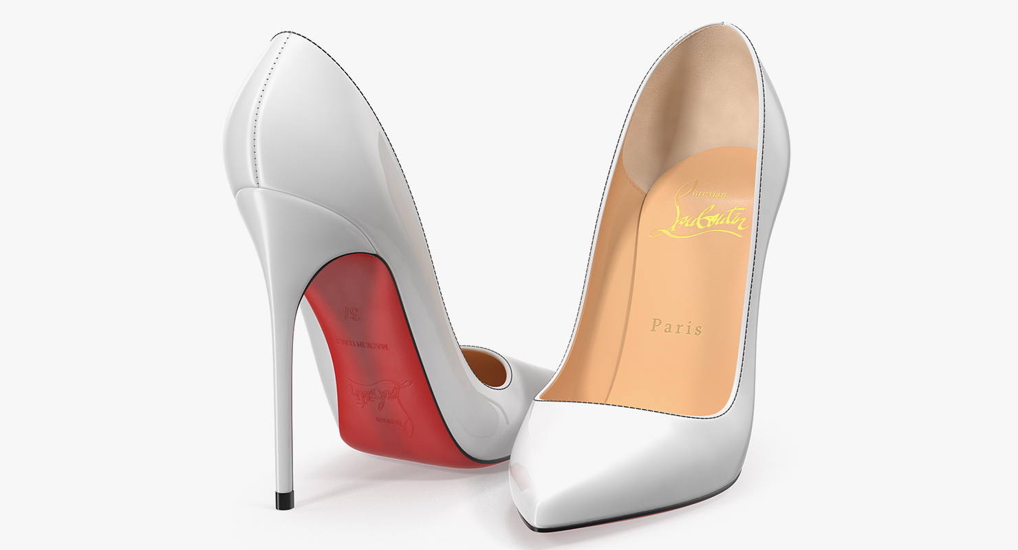 3D White Pumps