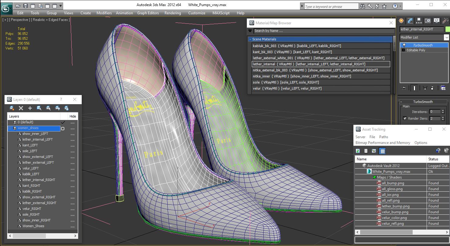 3D White Pumps