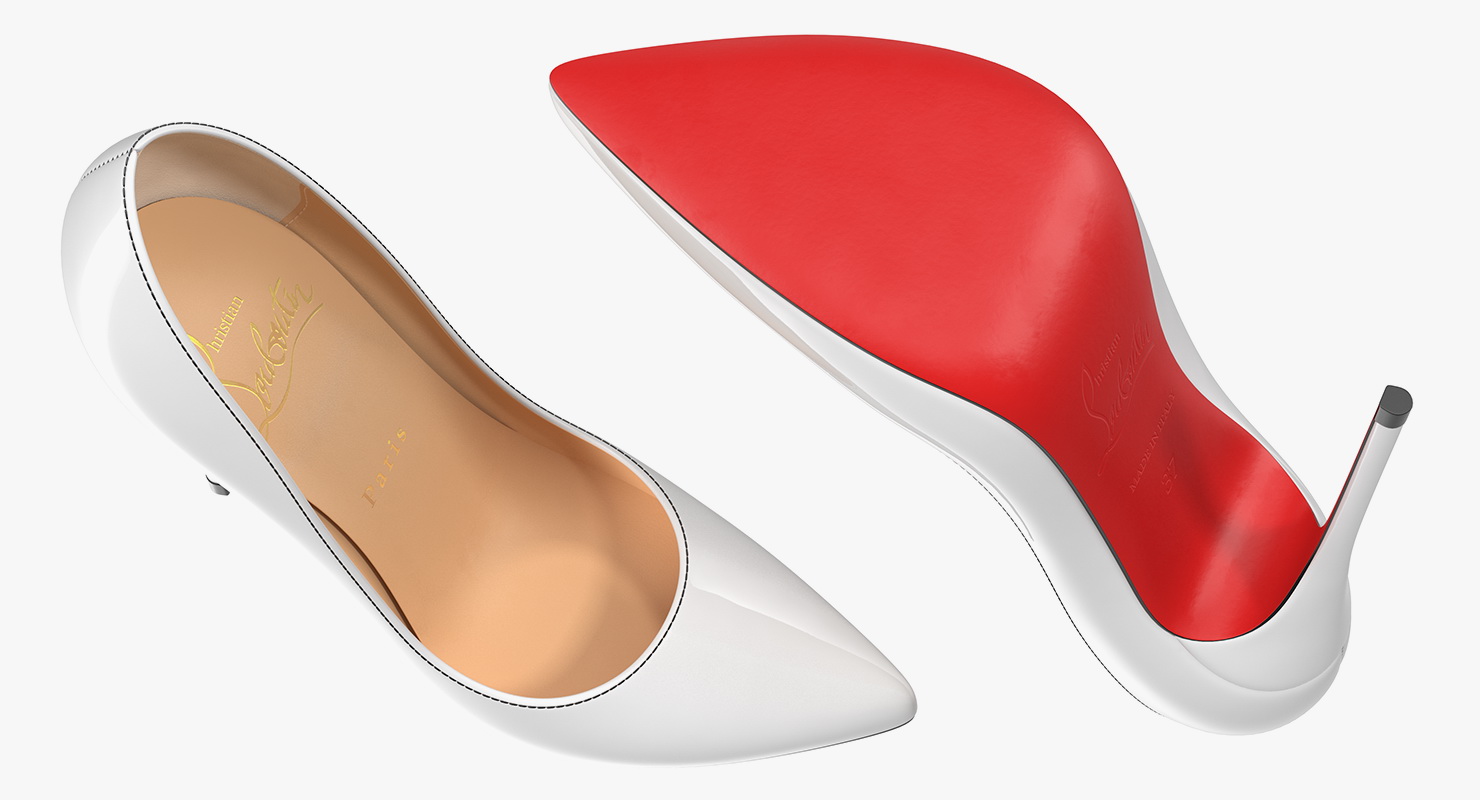 3D White Pumps