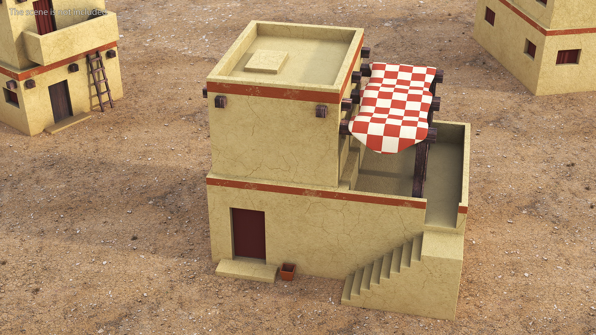 3D model Realistic Arabian House Building with Terrace