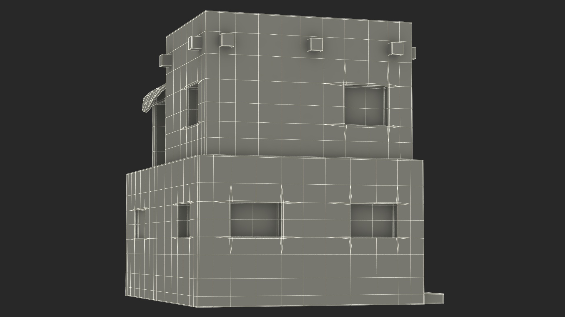 3D model Realistic Arabian House Building with Terrace
