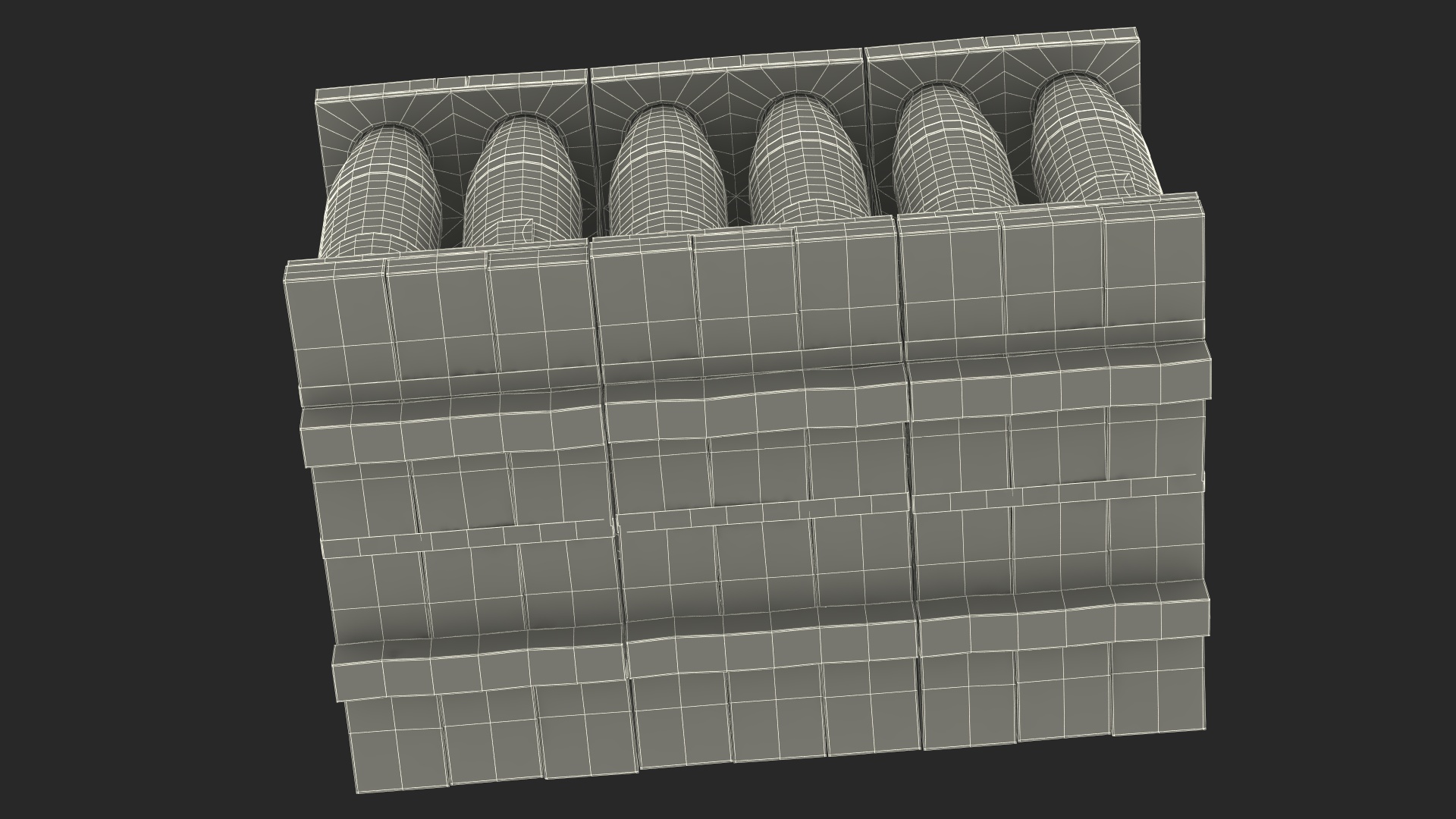 3D Military Mortar Shells 155mm in Two Sided Pallet model