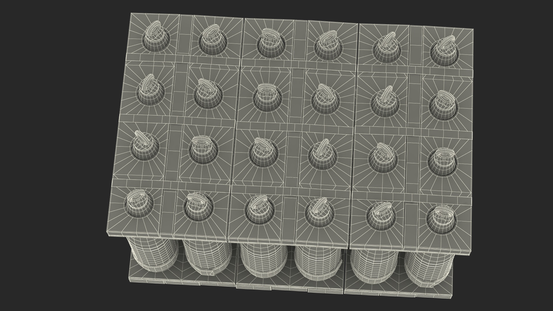 3D Military Mortar Shells 155mm in Two Sided Pallet model