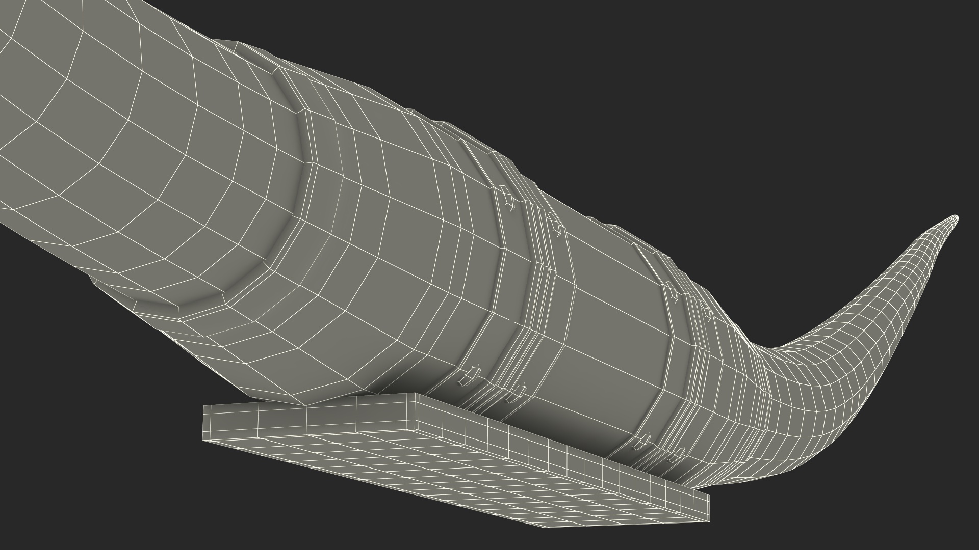 Bull Horns with Leather Mount 3D model