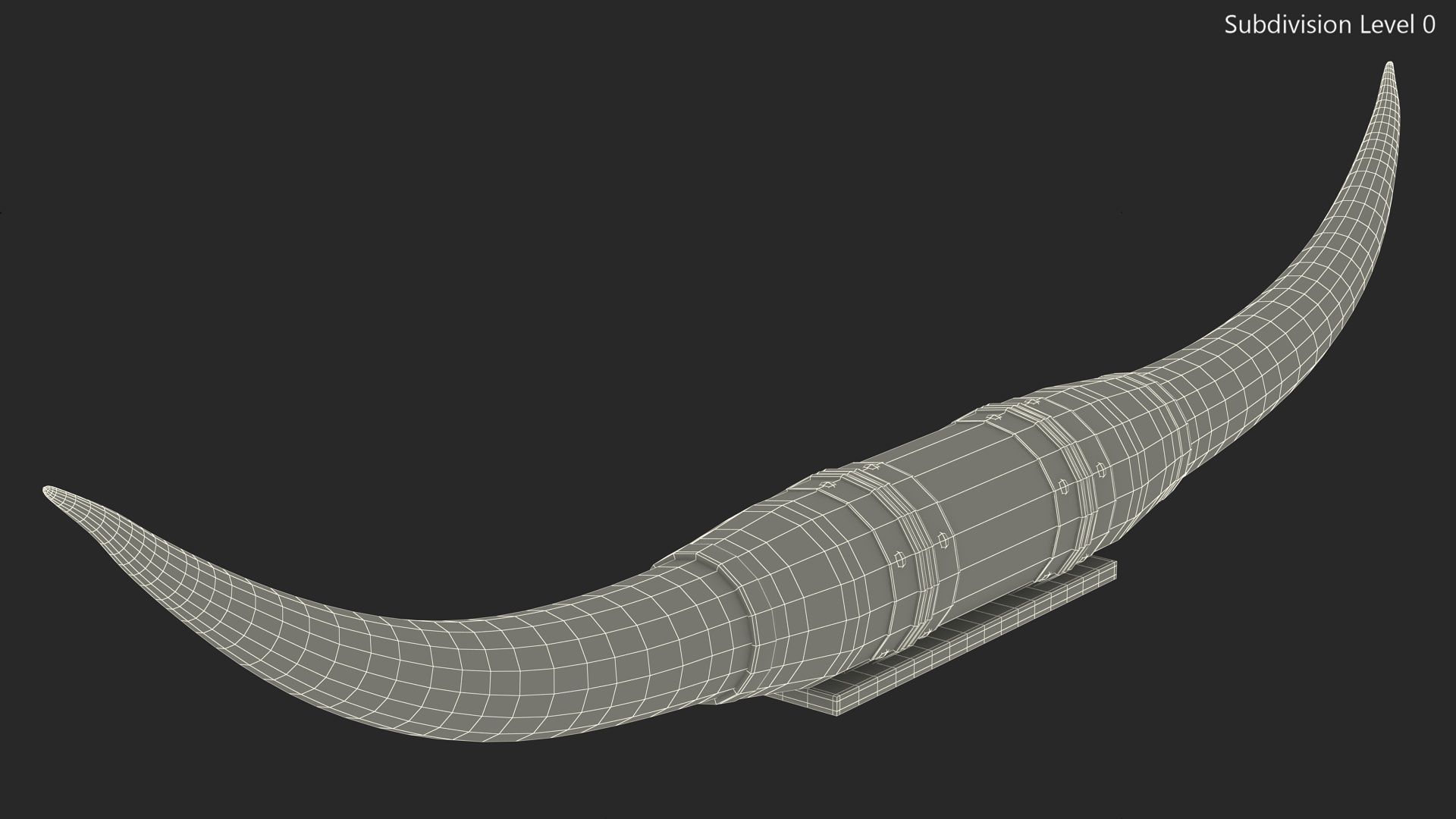 Bull Horns with Leather Mount 3D model