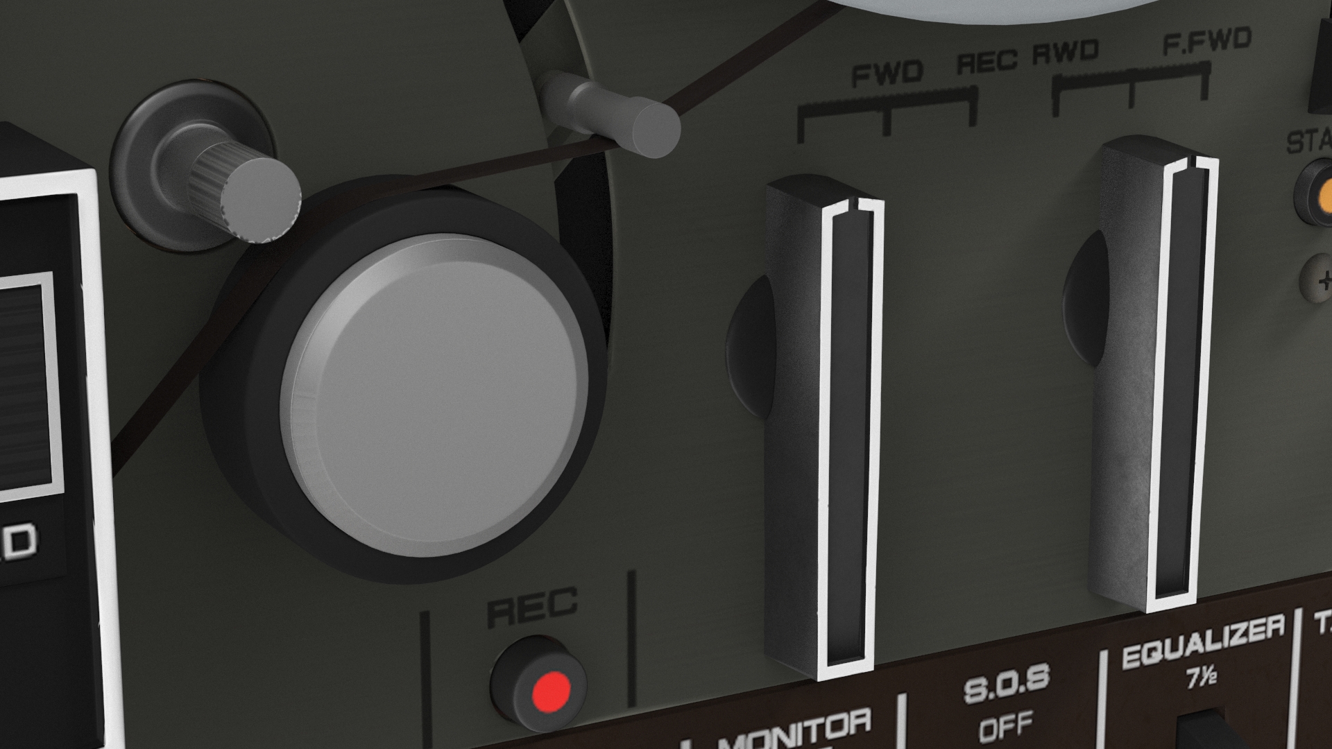 3D Reel-to-Reel Tape Recorder AKAI 4000DS model
