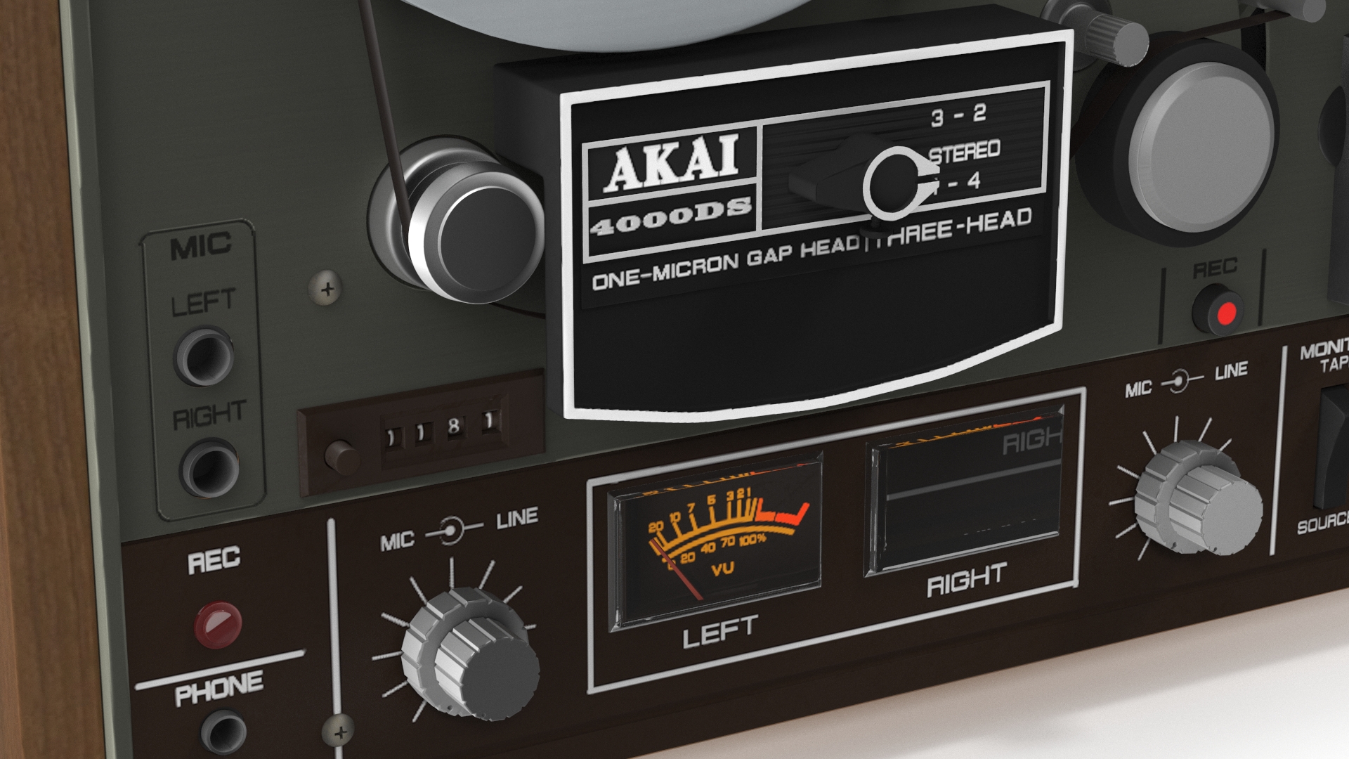 3D Reel-to-Reel Tape Recorder AKAI 4000DS model