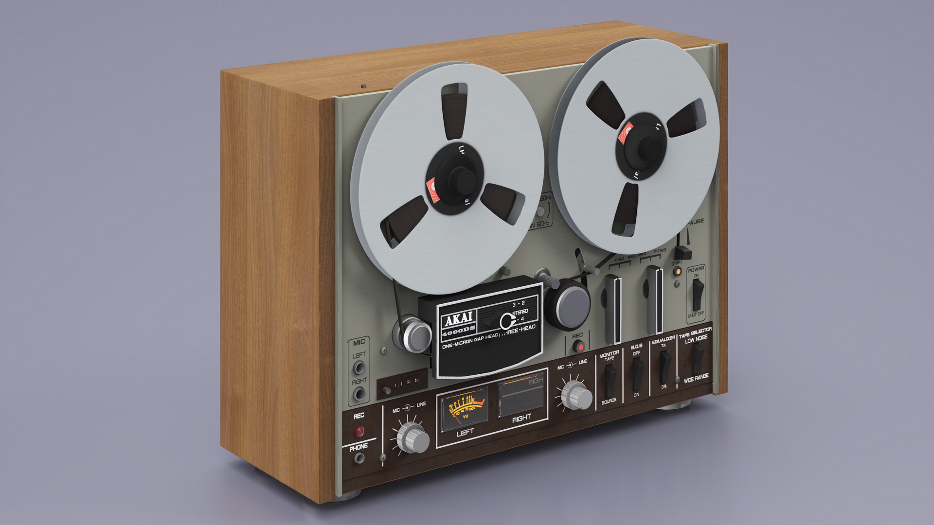 3D Reel-to-Reel Tape Recorder AKAI 4000DS model