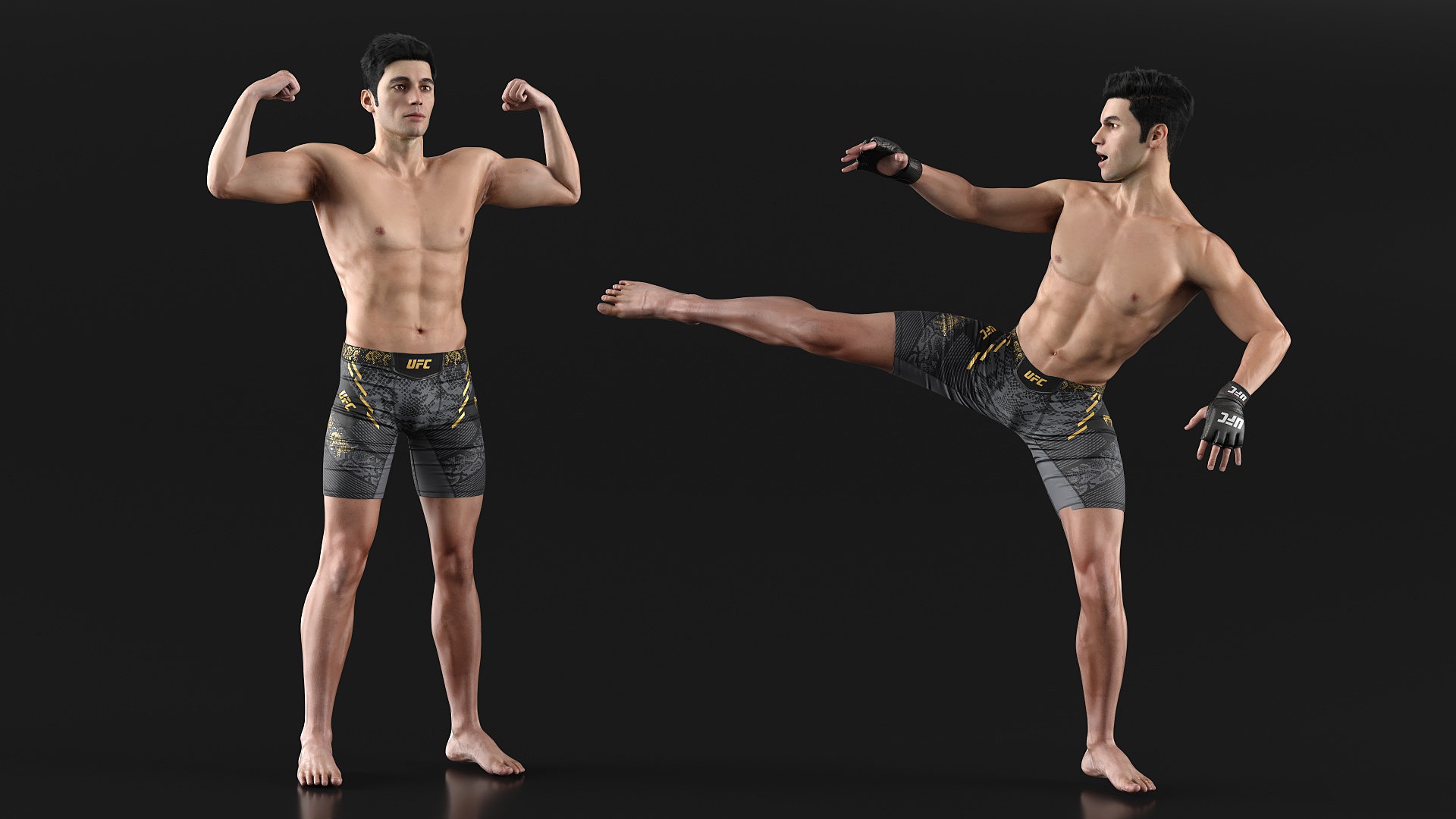 3D UFC MMA Fighter Fur Rigged