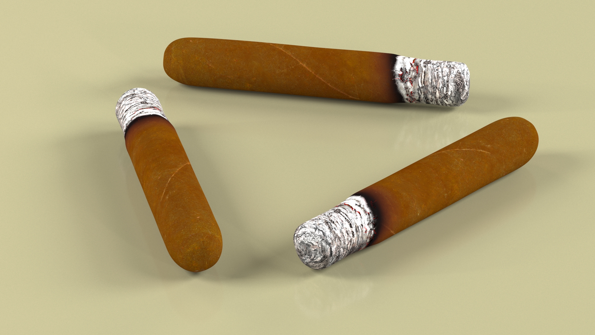 3D model Cuban Cigar Short Smoking