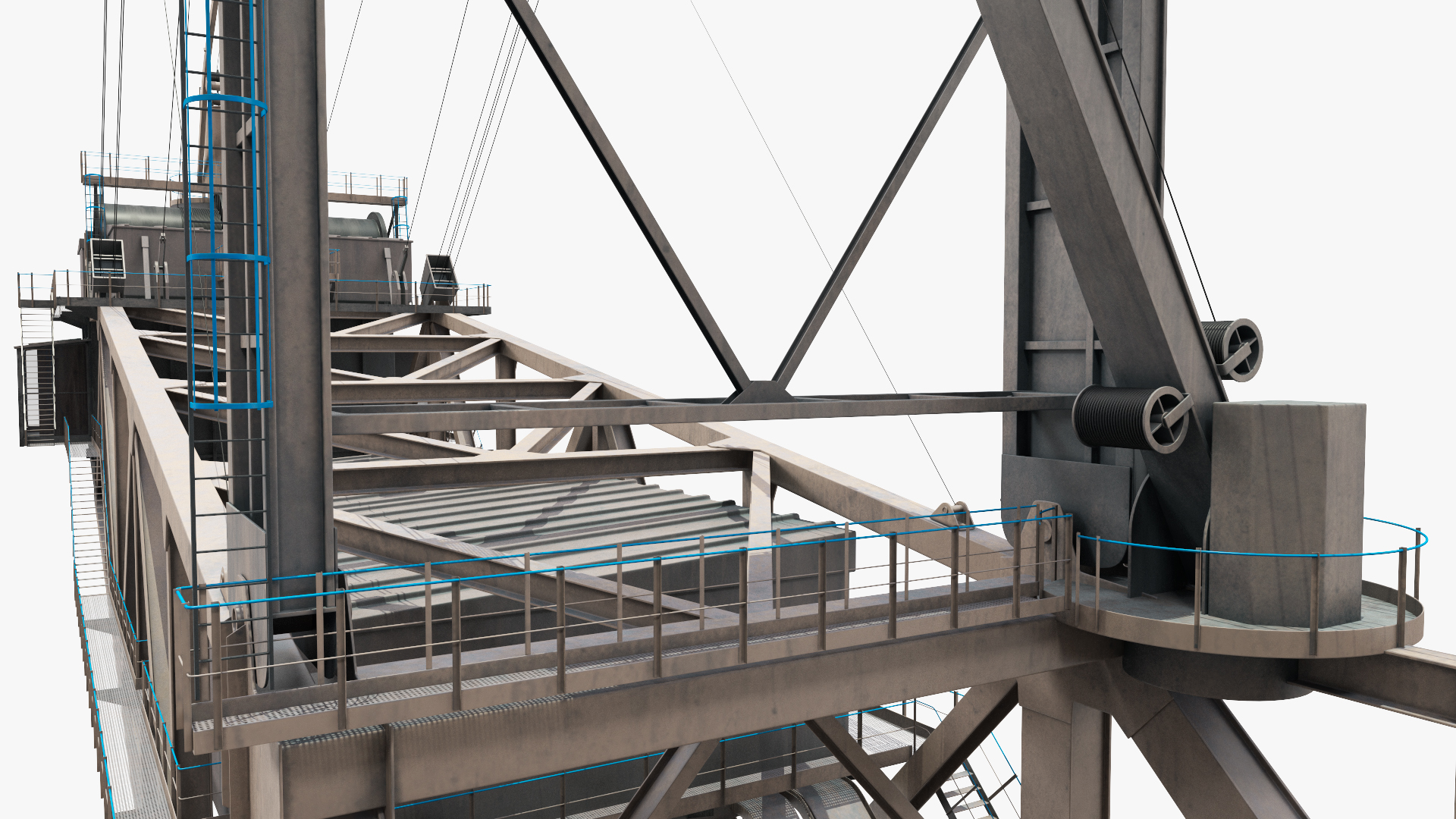 3D Mining Multi Bucket Wheel Excavator Rigged for Maya