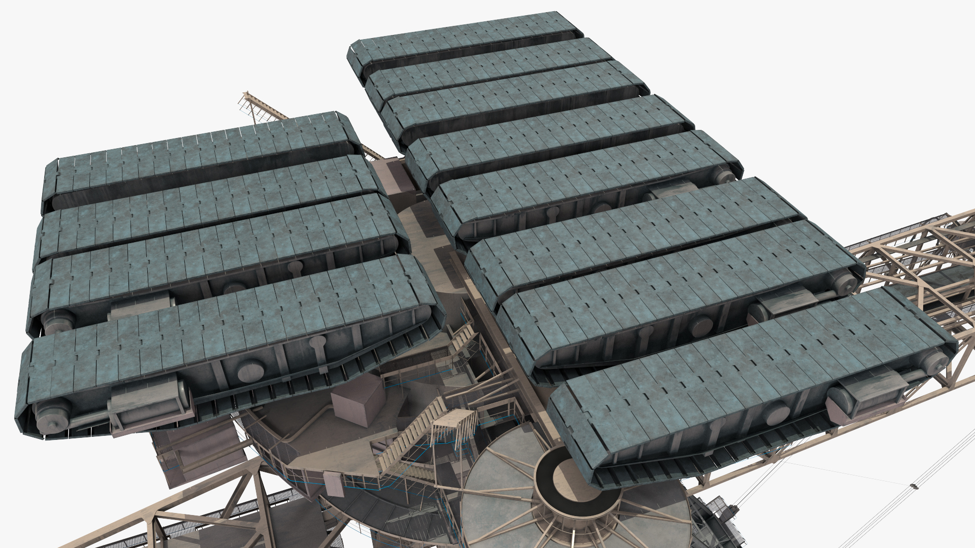 3D Mining Multi Bucket Wheel Excavator Rigged for Maya