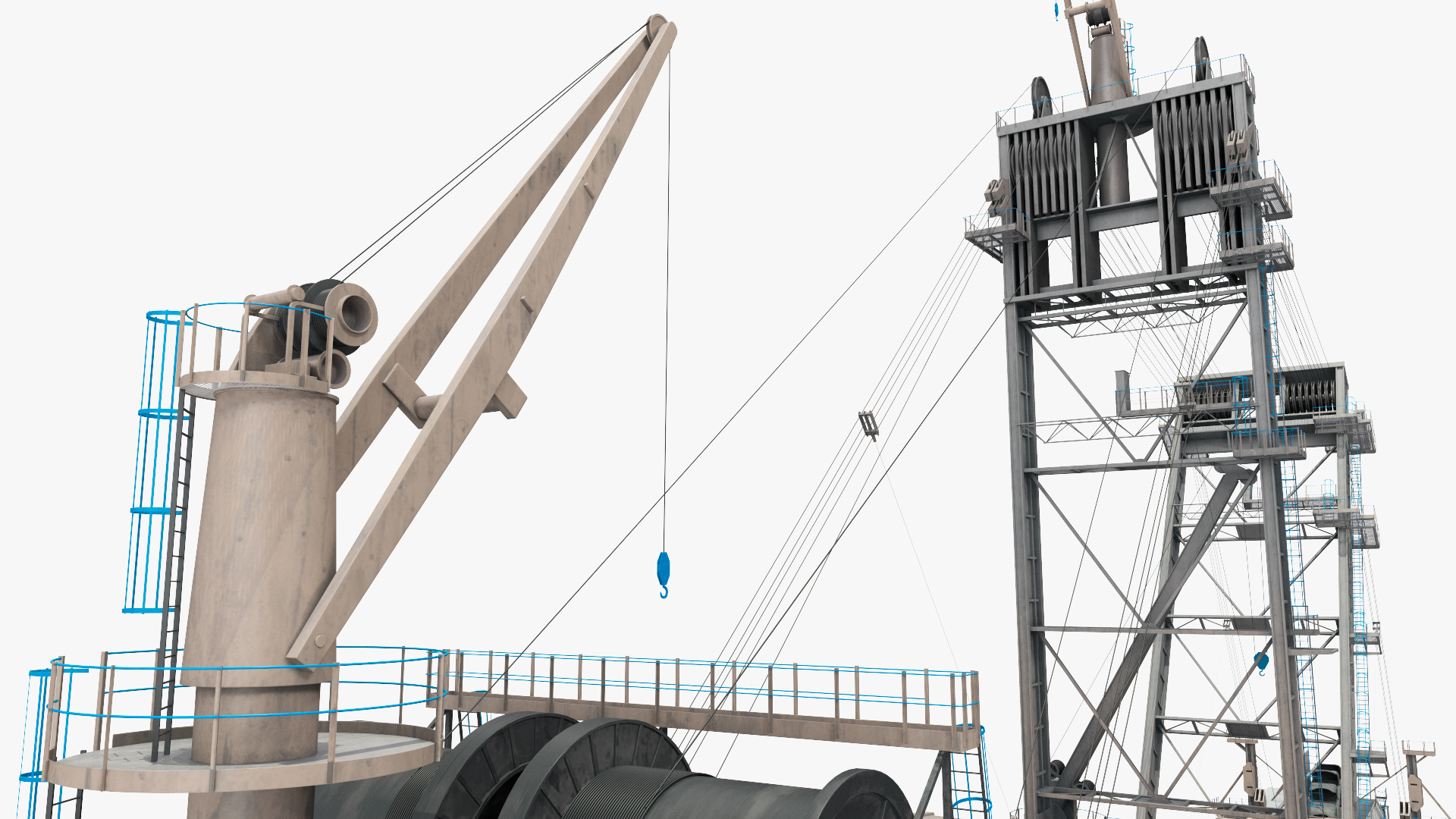 3D Mining Multi Bucket Wheel Excavator Rigged for Maya