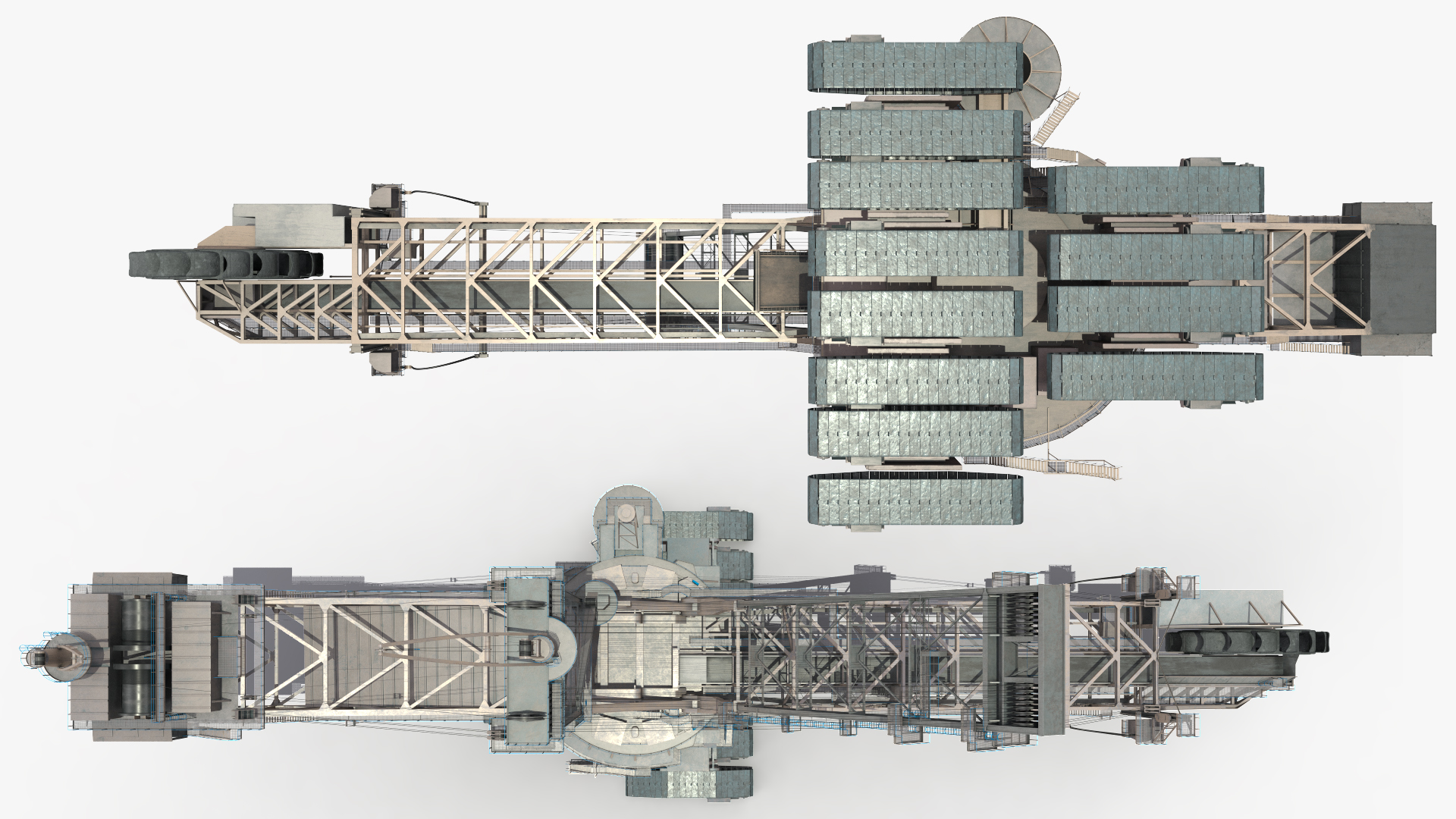 3D Mining Multi Bucket Wheel Excavator Rigged for Maya