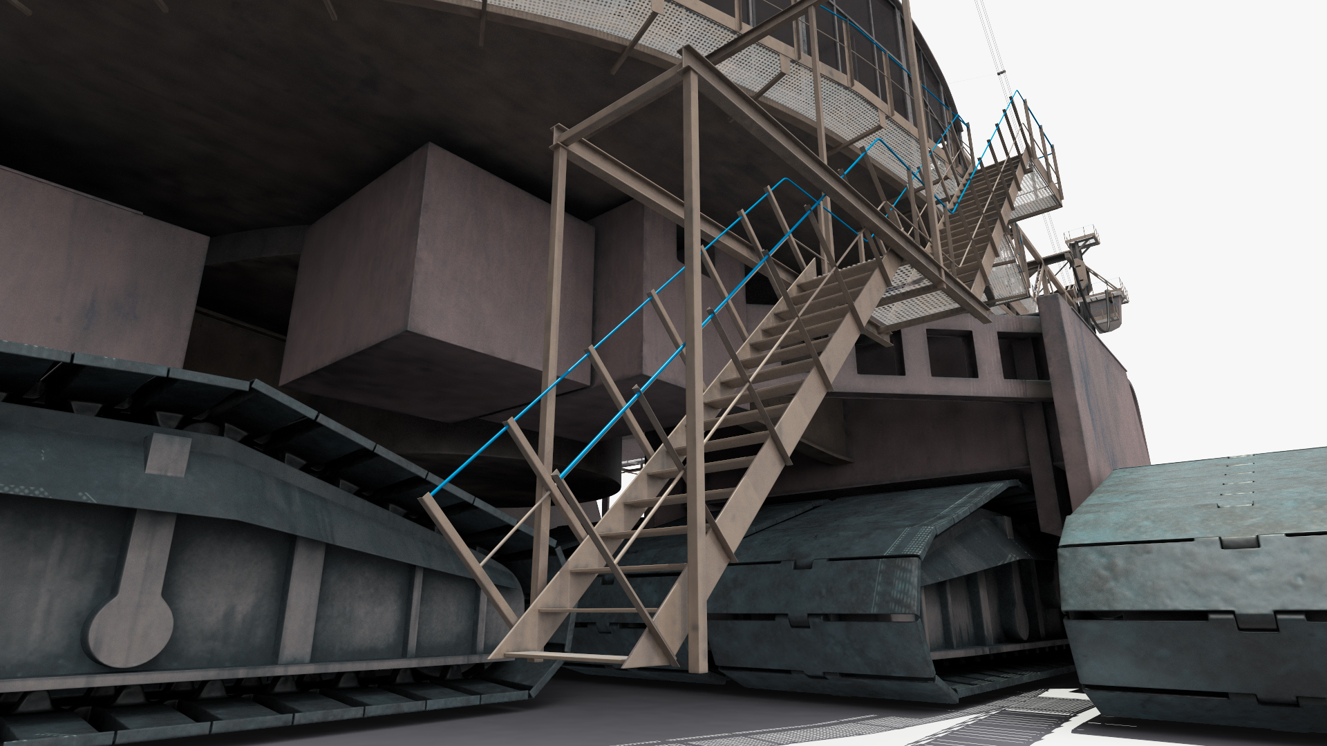 3D Mining Multi Bucket Wheel Excavator Rigged for Maya