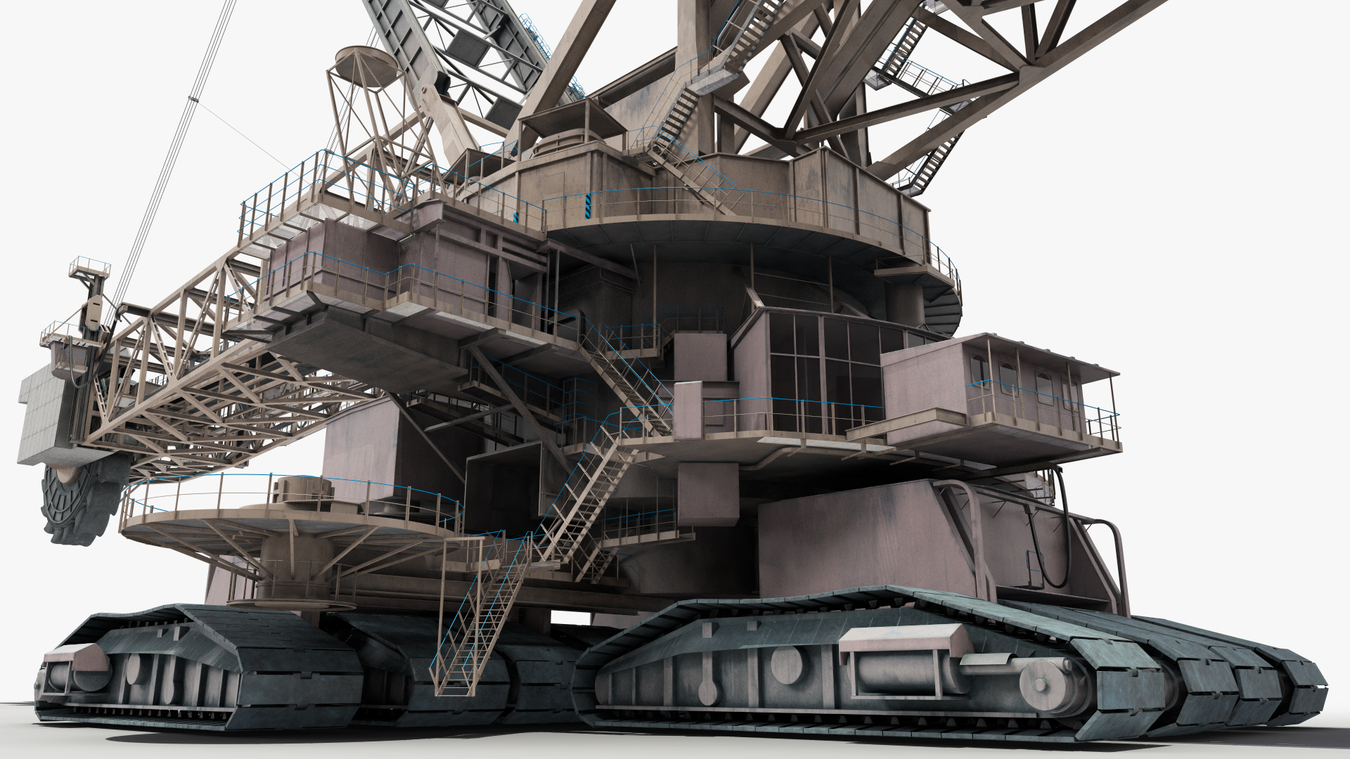 3D Mining Multi Bucket Wheel Excavator Rigged for Maya