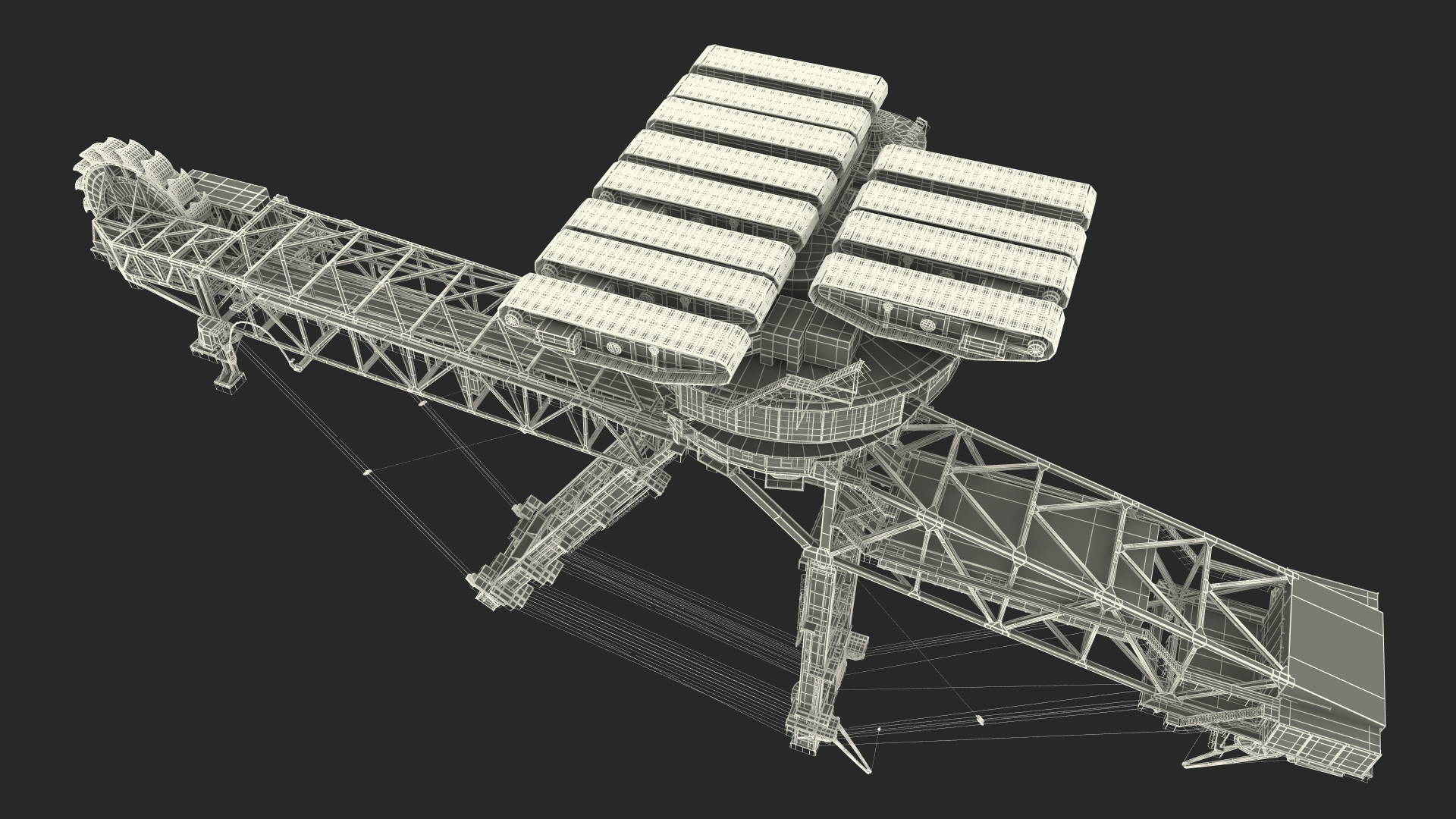 3D Mining Multi Bucket Wheel Excavator Rigged for Maya