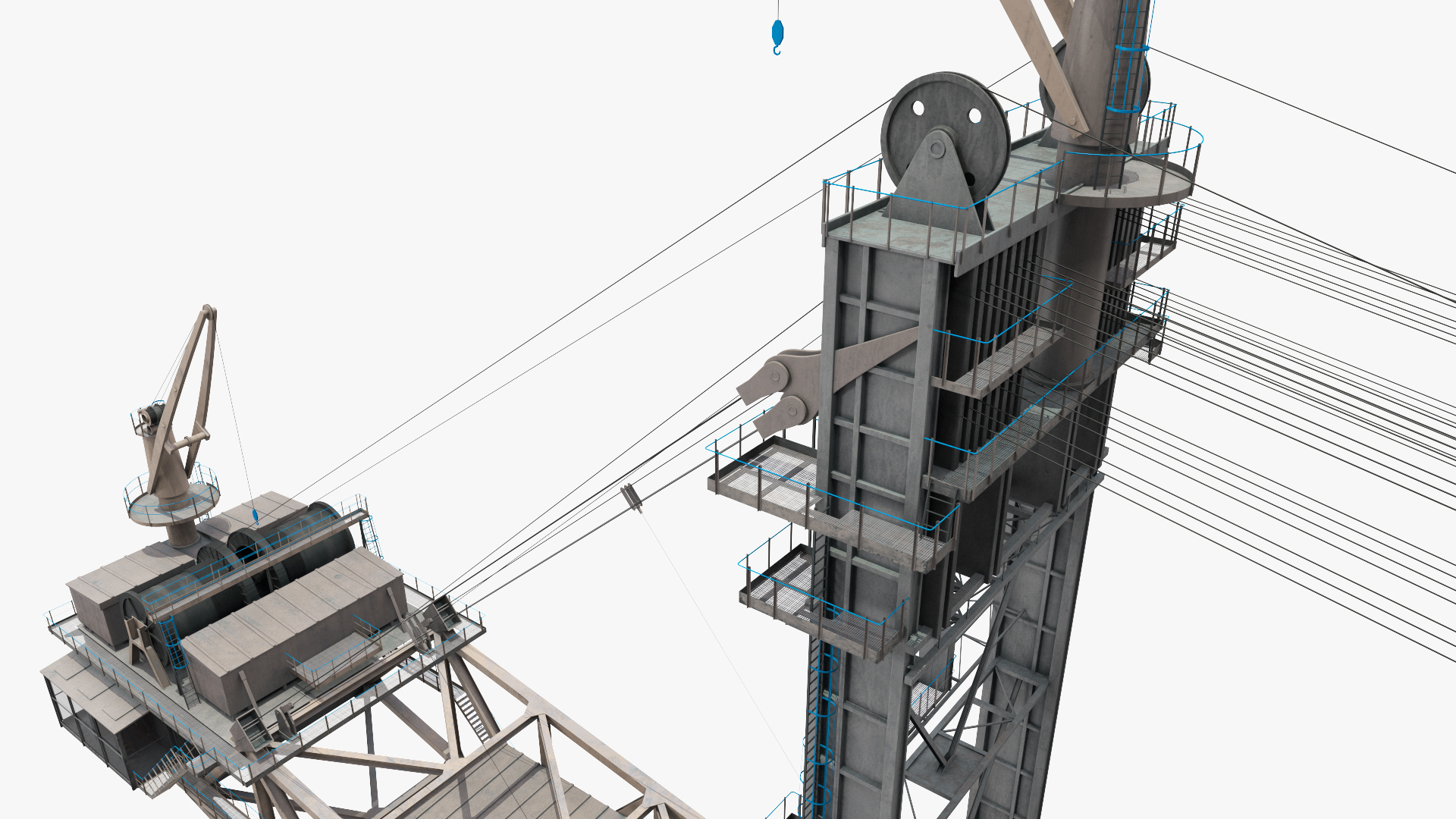 3D Mining Multi Bucket Wheel Excavator Rigged for Maya