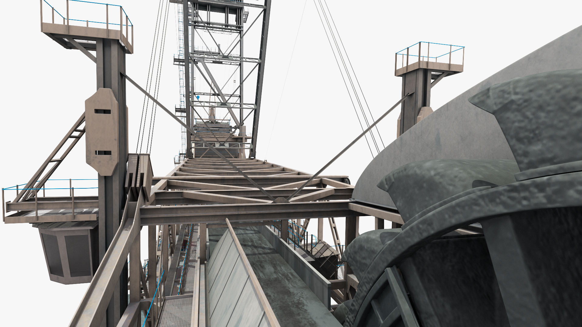 3D Mining Multi Bucket Wheel Excavator Rigged for Maya