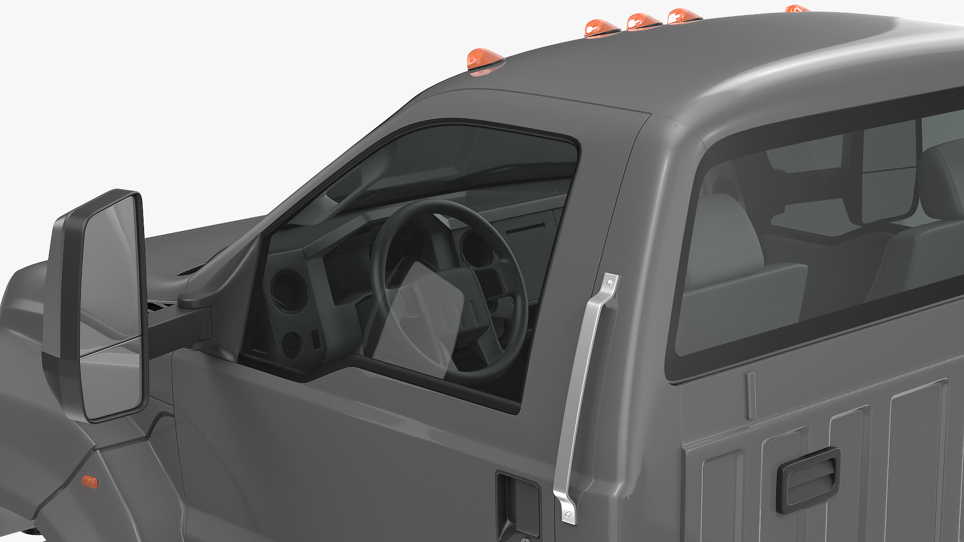 3D Crew Cab Chassis Truck Generic Simple Interior