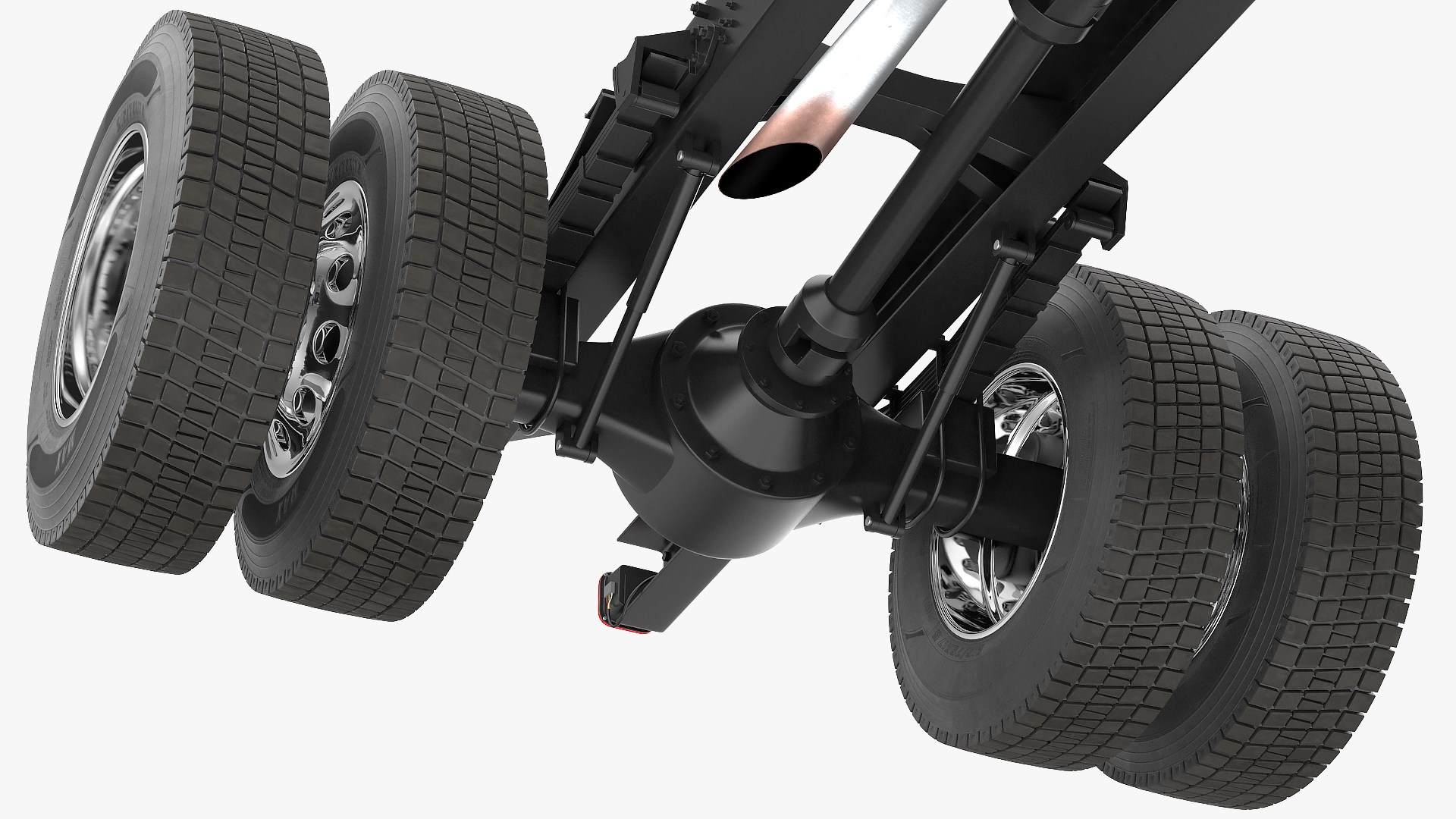 3D Crew Cab Chassis Truck Generic Simple Interior