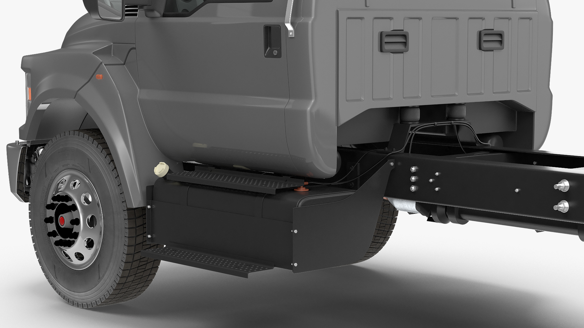 3D Crew Cab Chassis Truck Generic Simple Interior