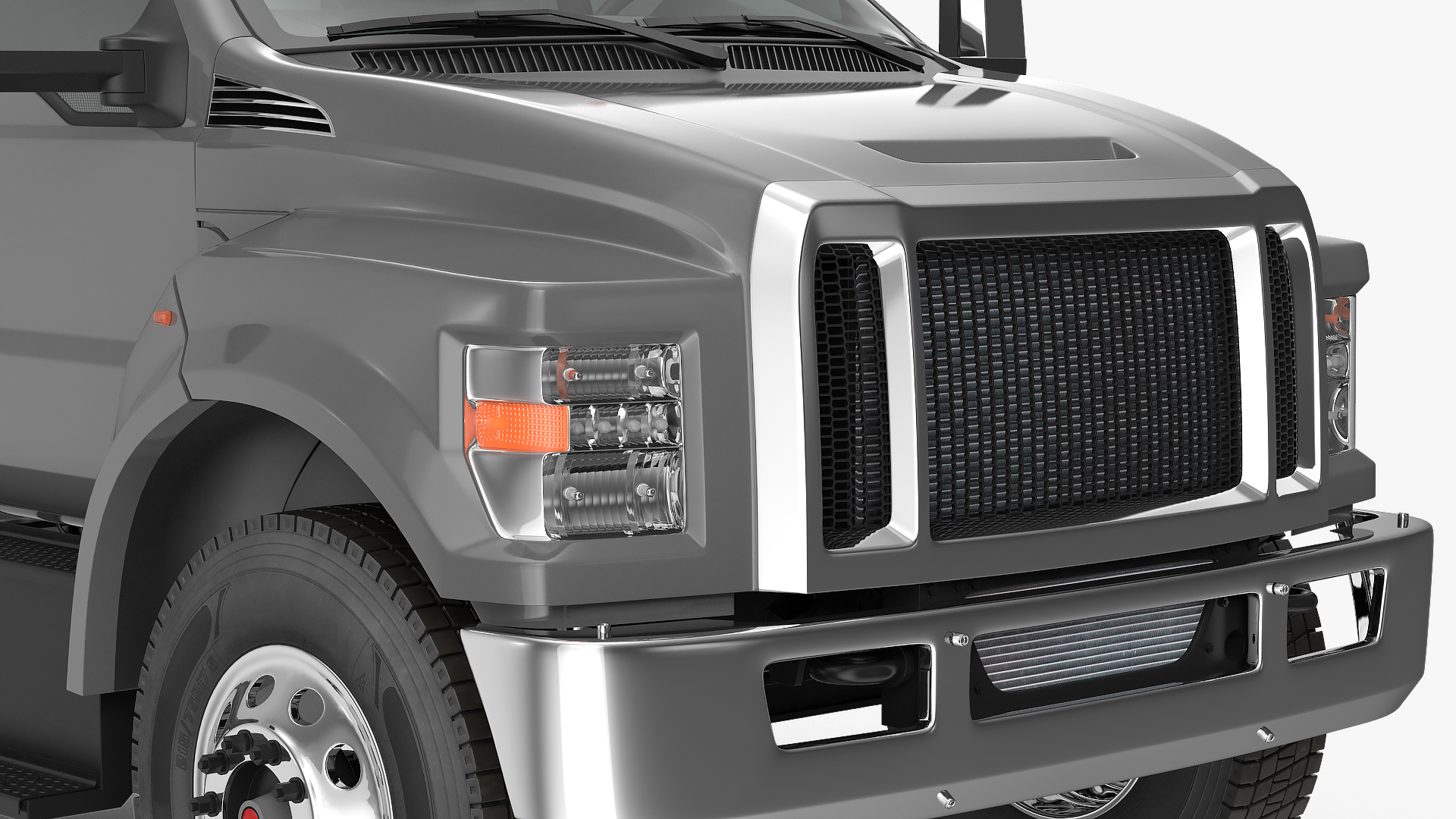 3D Crew Cab Chassis Truck Generic Simple Interior
