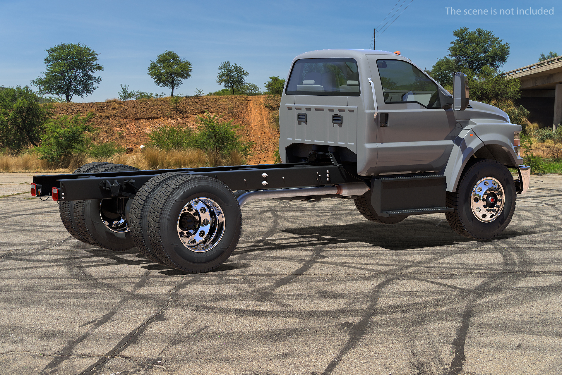 3D Crew Cab Chassis Truck Generic Simple Interior