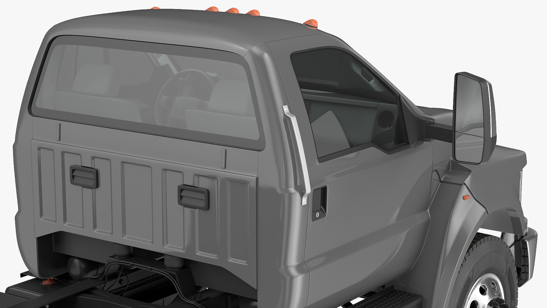 3D Crew Cab Chassis Truck Generic Simple Interior