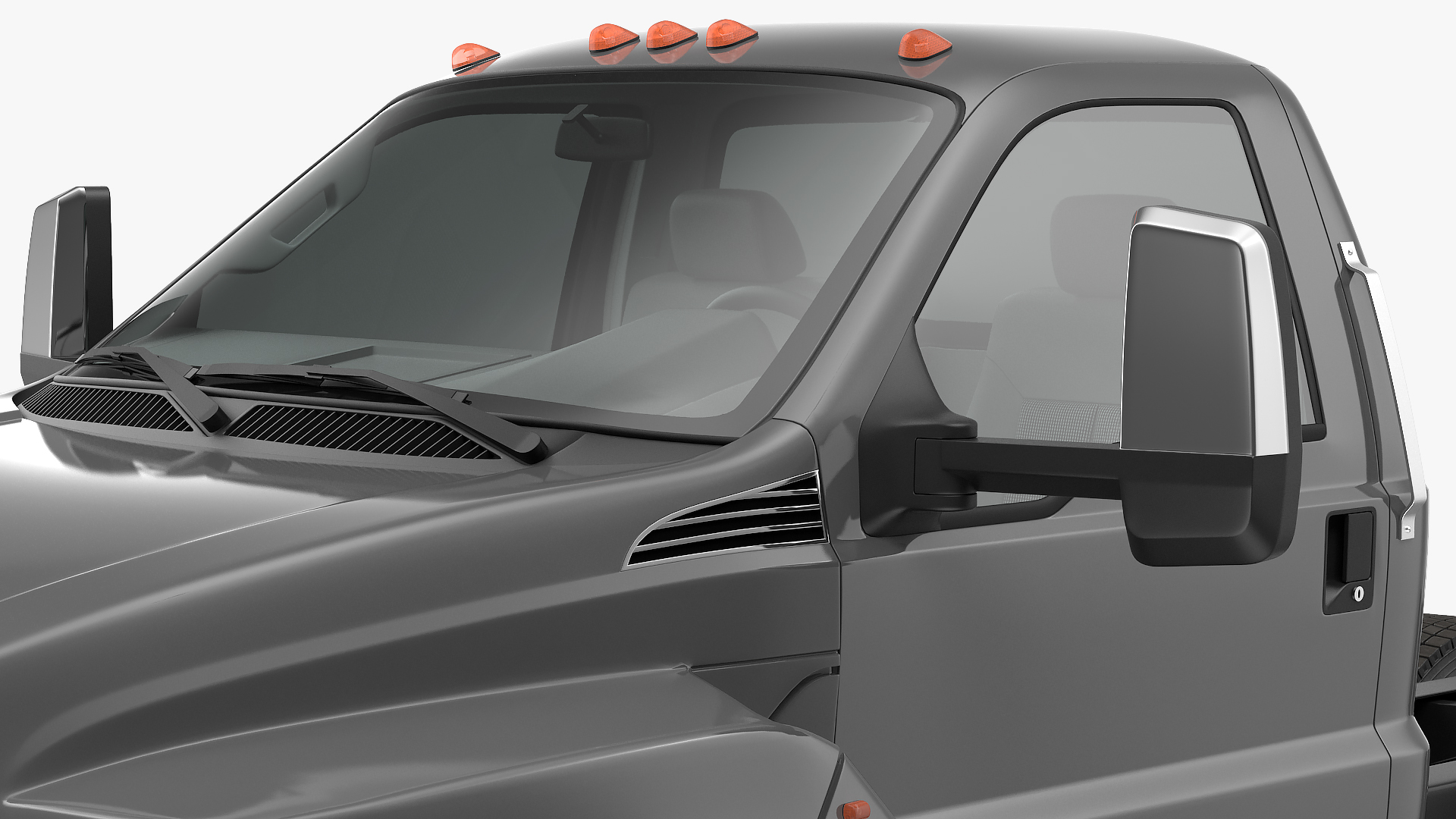 3D Crew Cab Chassis Truck Generic Simple Interior