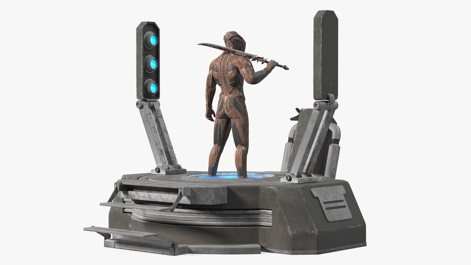 Teleportation Platform with Cosmic Soldier 3D