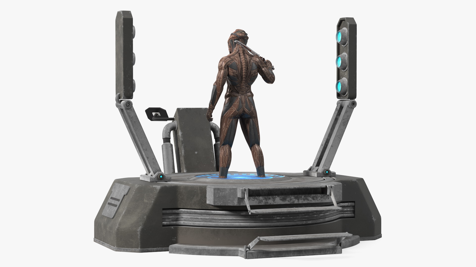 Teleportation Platform with Cosmic Soldier 3D
