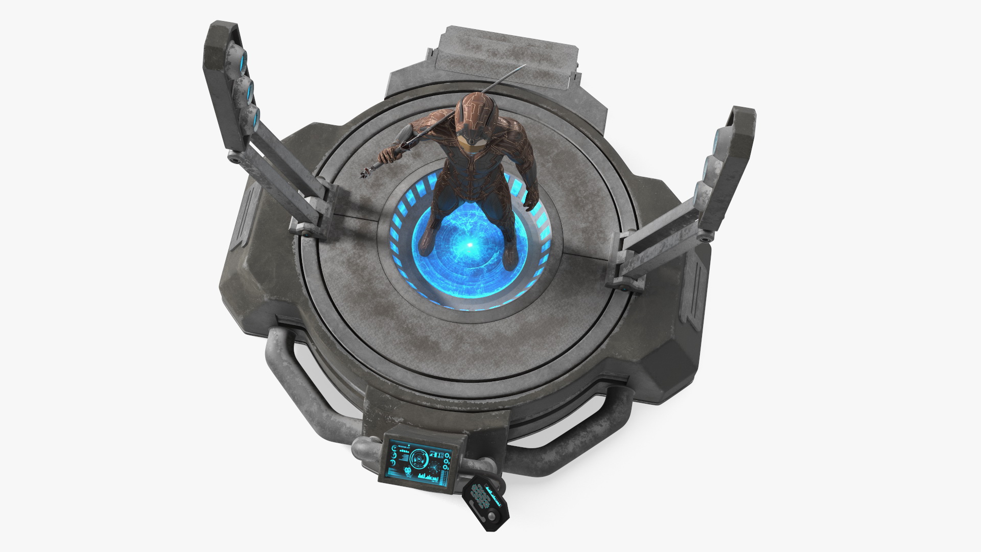 Teleportation Platform with Cosmic Soldier 3D