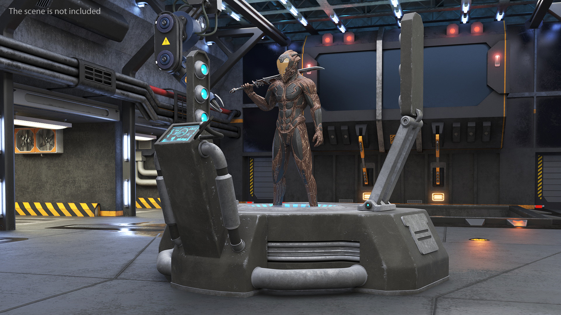 Teleportation Platform with Cosmic Soldier 3D