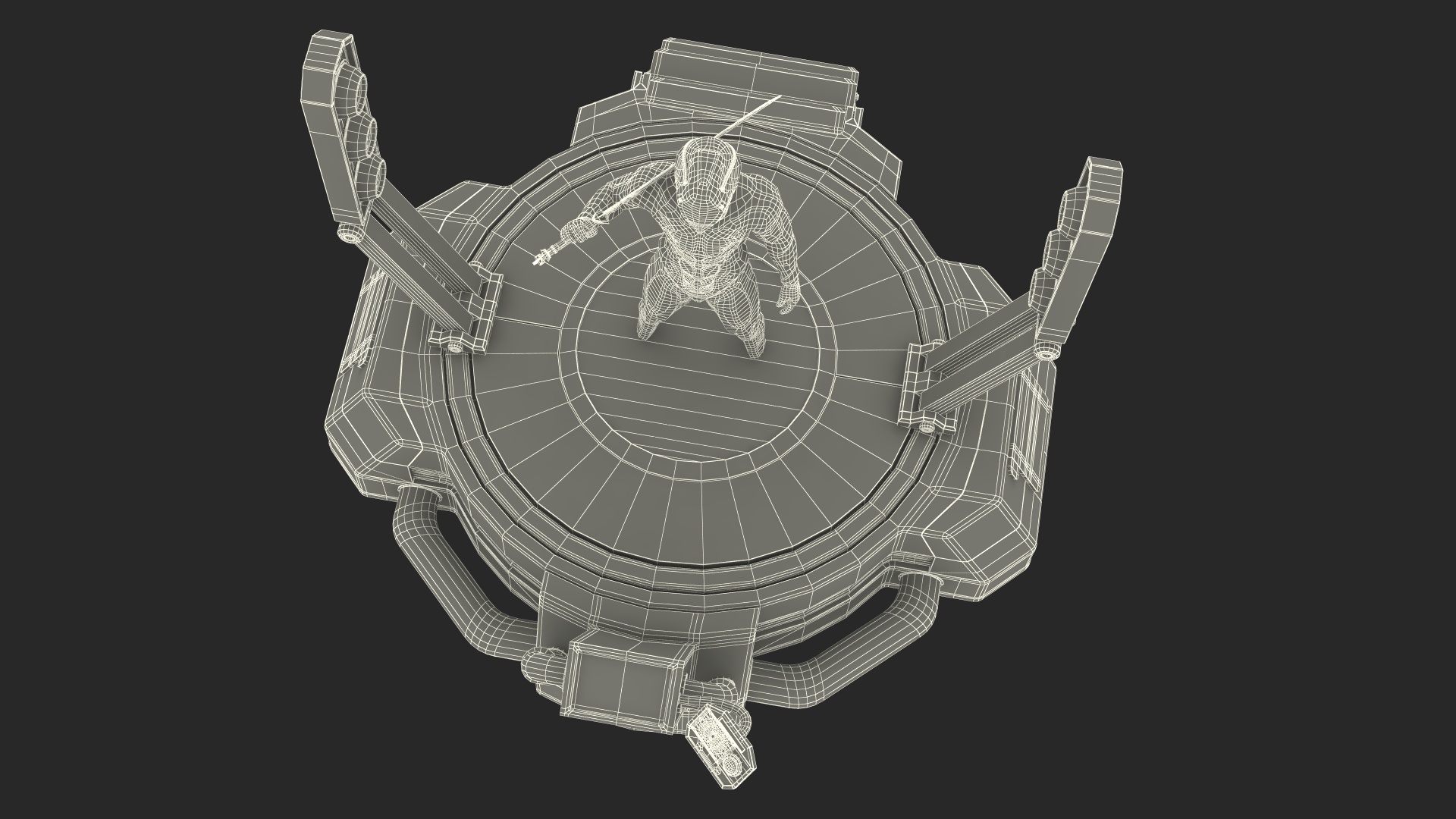 Teleportation Platform with Cosmic Soldier 3D