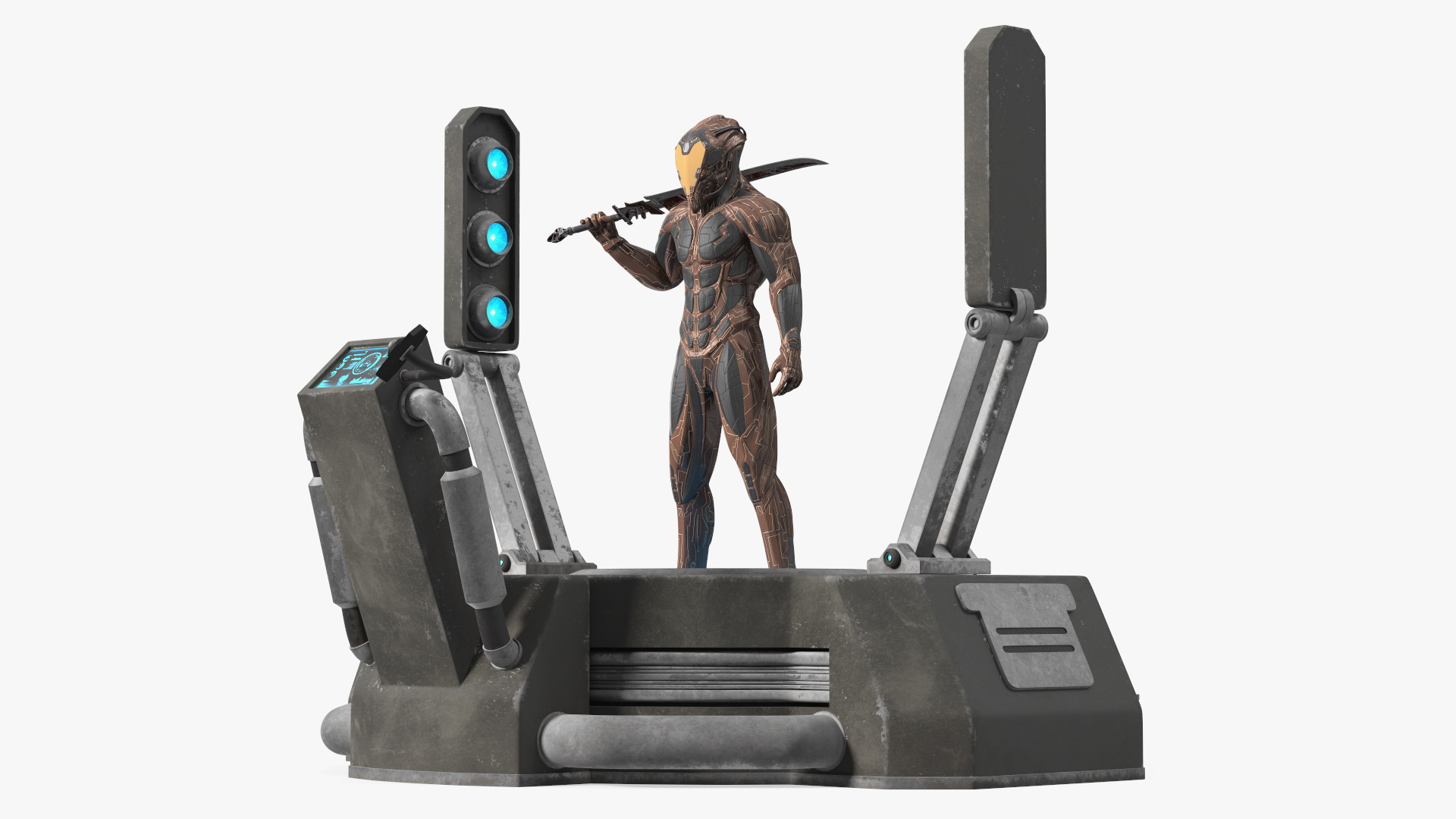 Teleportation Platform with Cosmic Soldier 3D