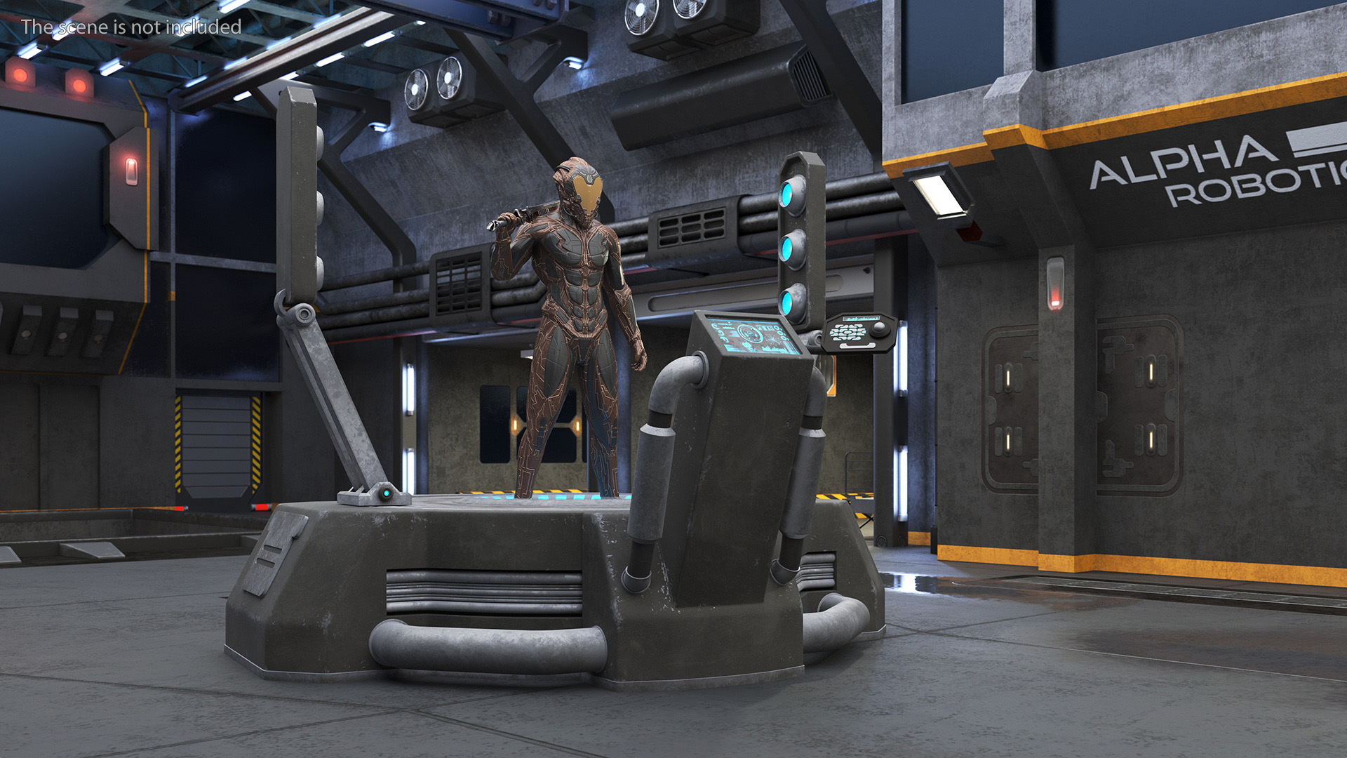 Teleportation Platform with Cosmic Soldier 3D