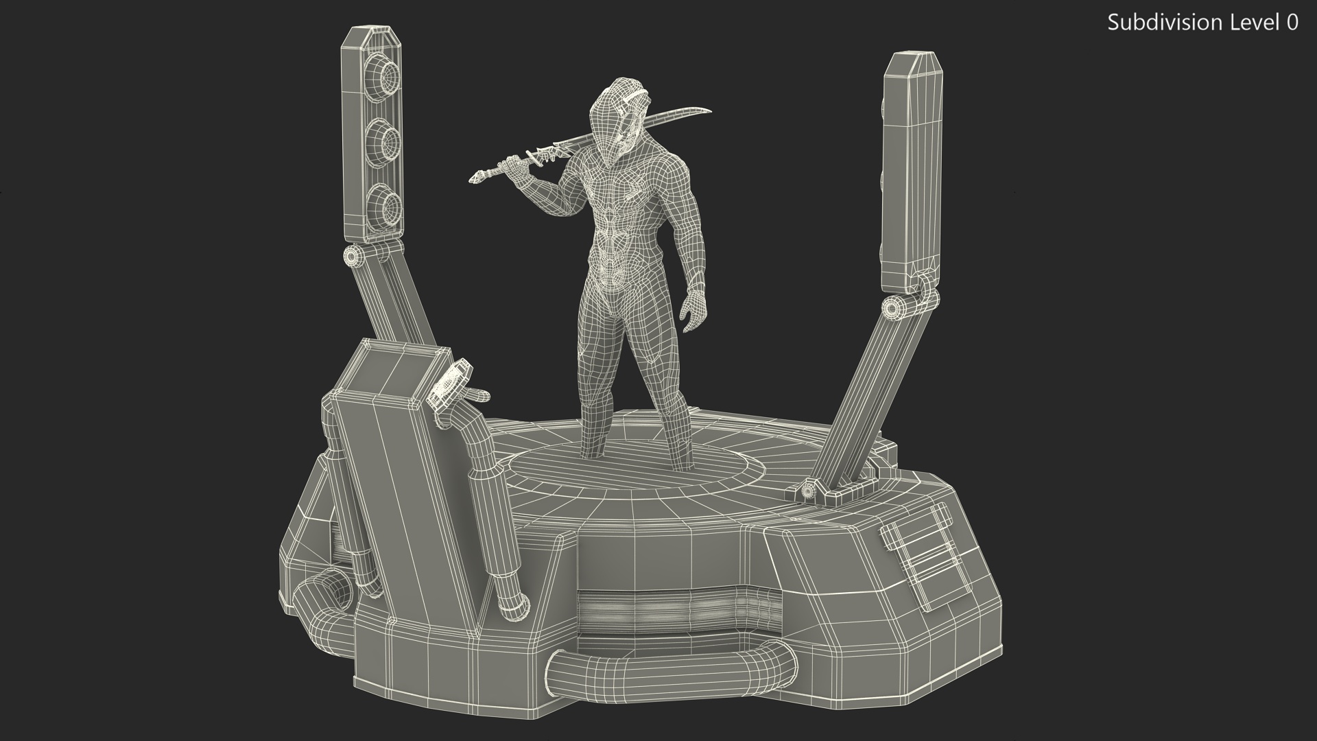 Teleportation Platform with Cosmic Soldier 3D