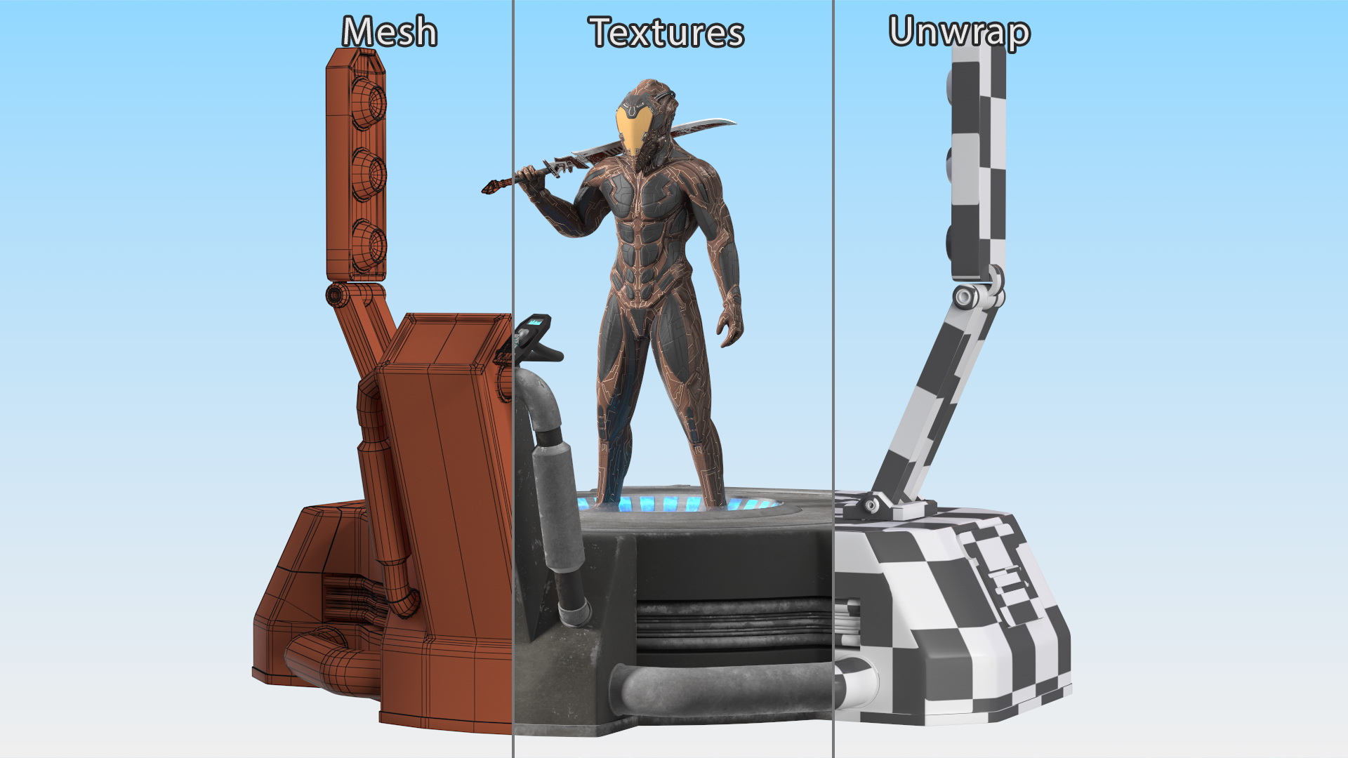 Teleportation Platform with Cosmic Soldier 3D
